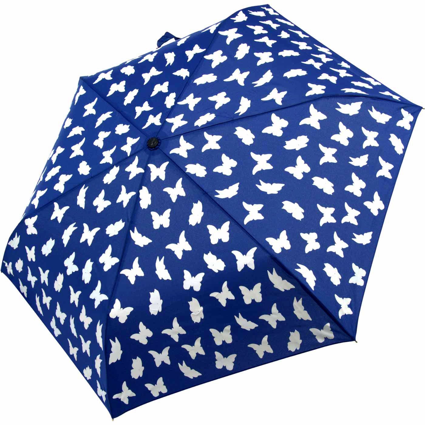 Nässe Wet Taschenregenschirm - Print Motiv, mit Schmetterlinge iX-brella Farbänderung bei Kinderschirm Mini iX-brella