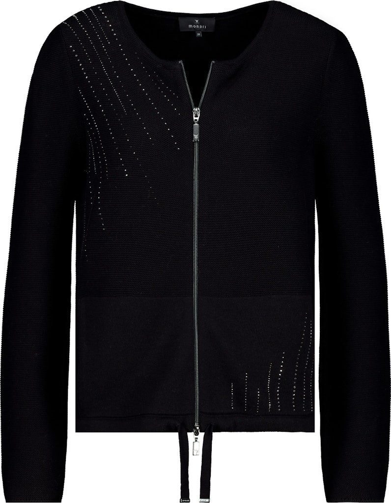 Monari Strickfleecejacke Strickjacke Mit funkelnden Strasssteinen günstig online kaufen