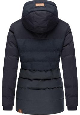 Ragwear Winterjacke Quantic stylische Steppjacke mit Teddyfell-Kapuze