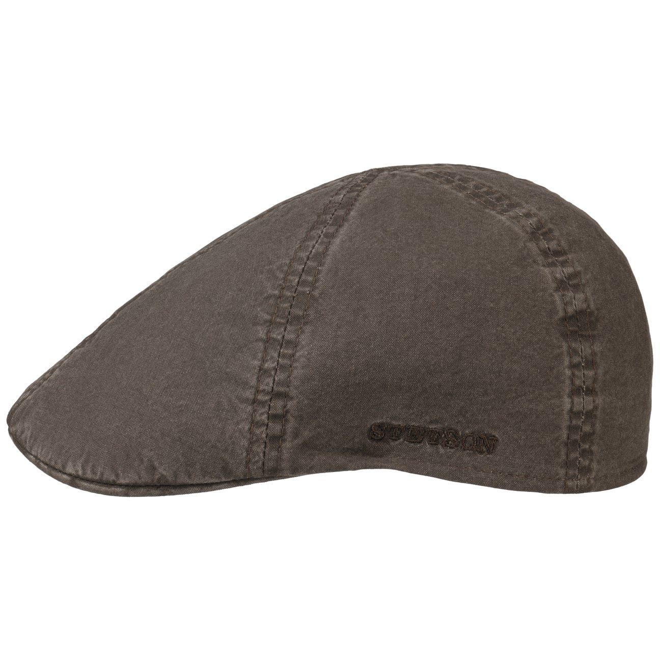 Stetson Flat Cap (1-St) Flatcap Schirm mit braun