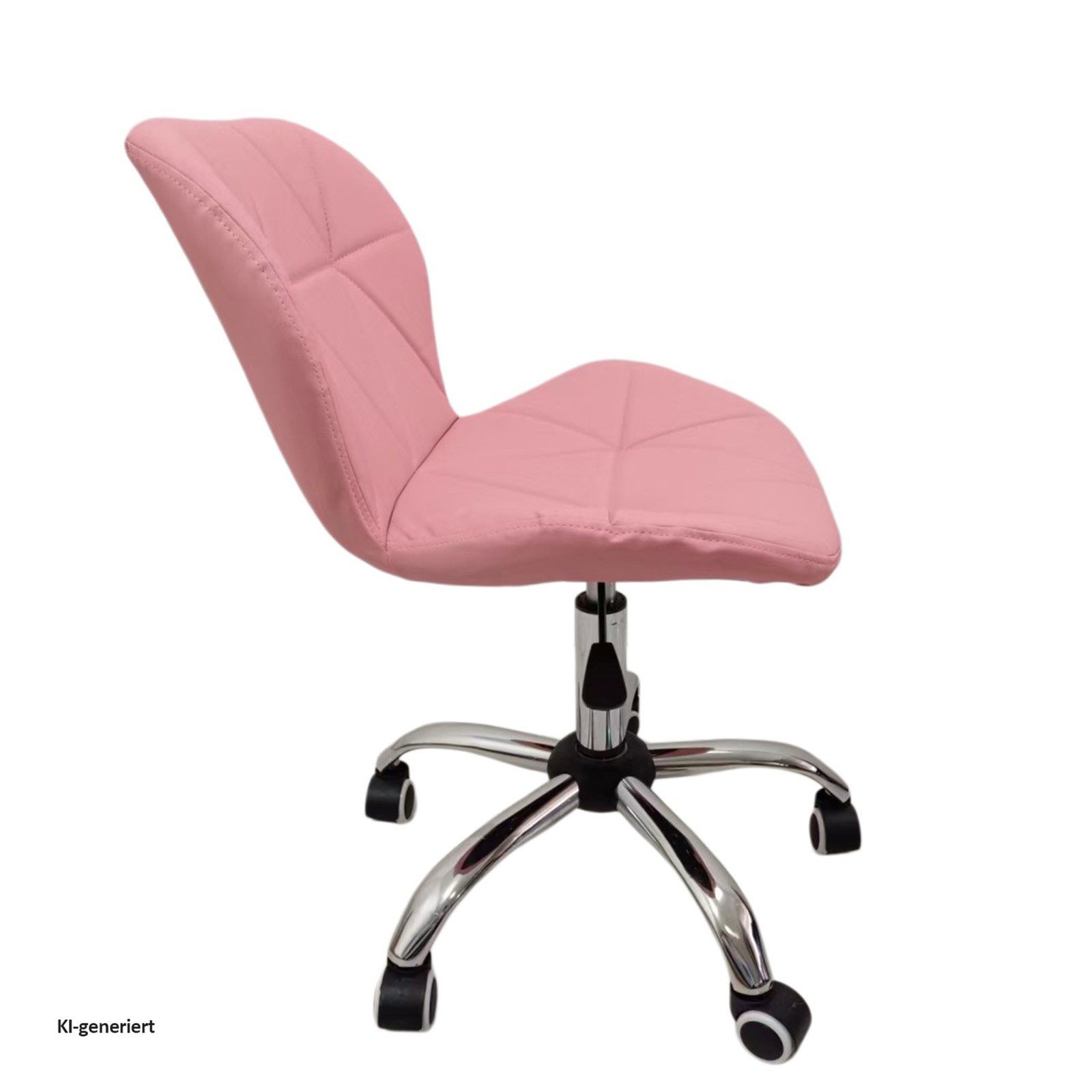 HTI-Living Drehstuhl Neville mit Kunstlederbezug, höhenverstellbar, Hartbodenrollen, Rosa (1 Stück), Höhenverstellbar, Kunstlederbezug – Bild 4 von 5