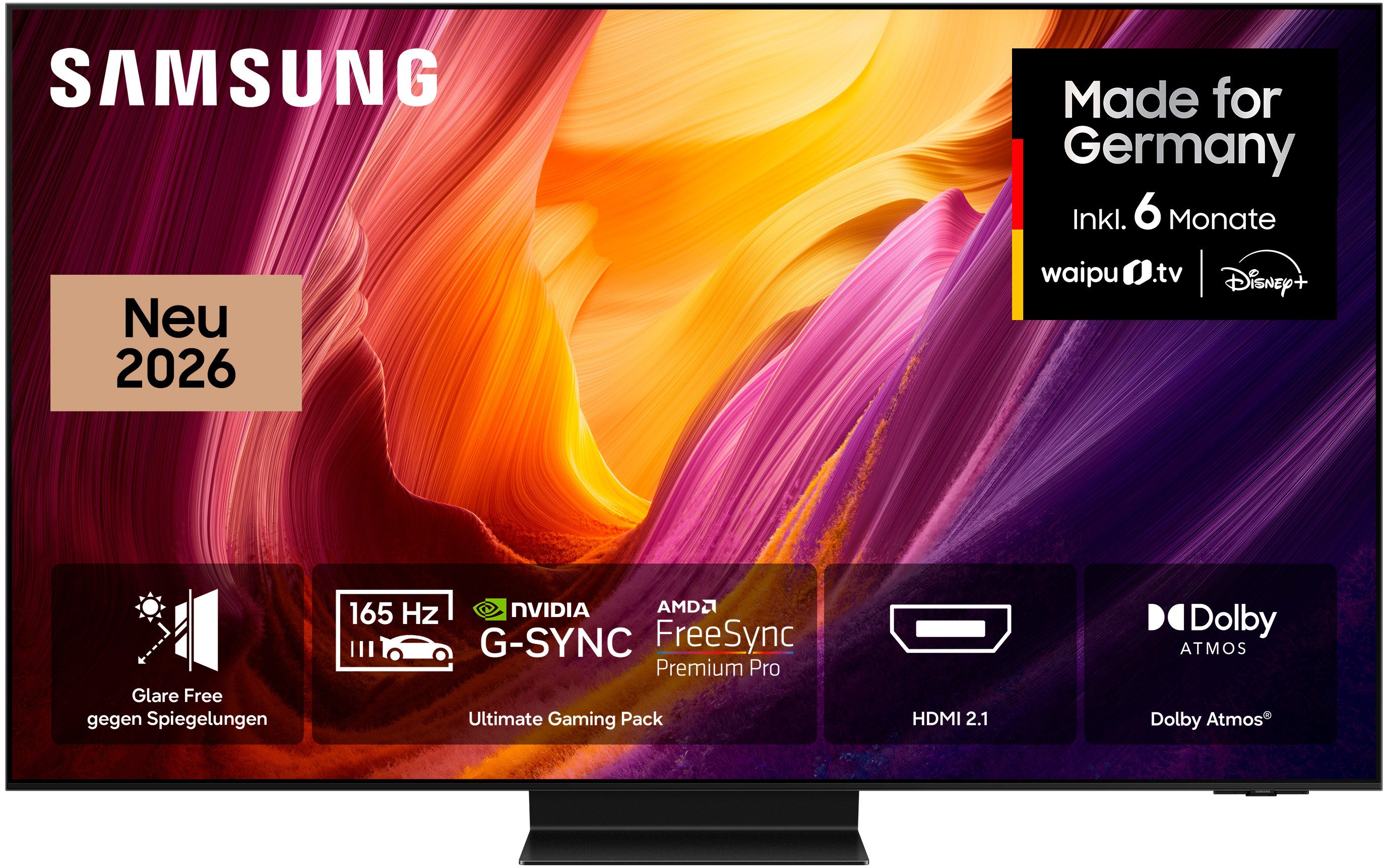Samsung GQ77S95HFT OLED-Fernseher (195 cm/77 Zoll, 4K Ultra HD, Smart-TV, Antireflexion mit Glare Free, HDR pro, Ultimate Gaming Pack mit 165Hz)