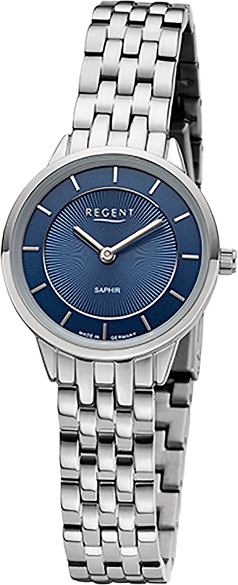 Regent klein Damen Regent (ca. rund, Quarzuhr Metallbandarmband Armbanduhr Damen 27mm), Analoganzeige, Armbanduhr