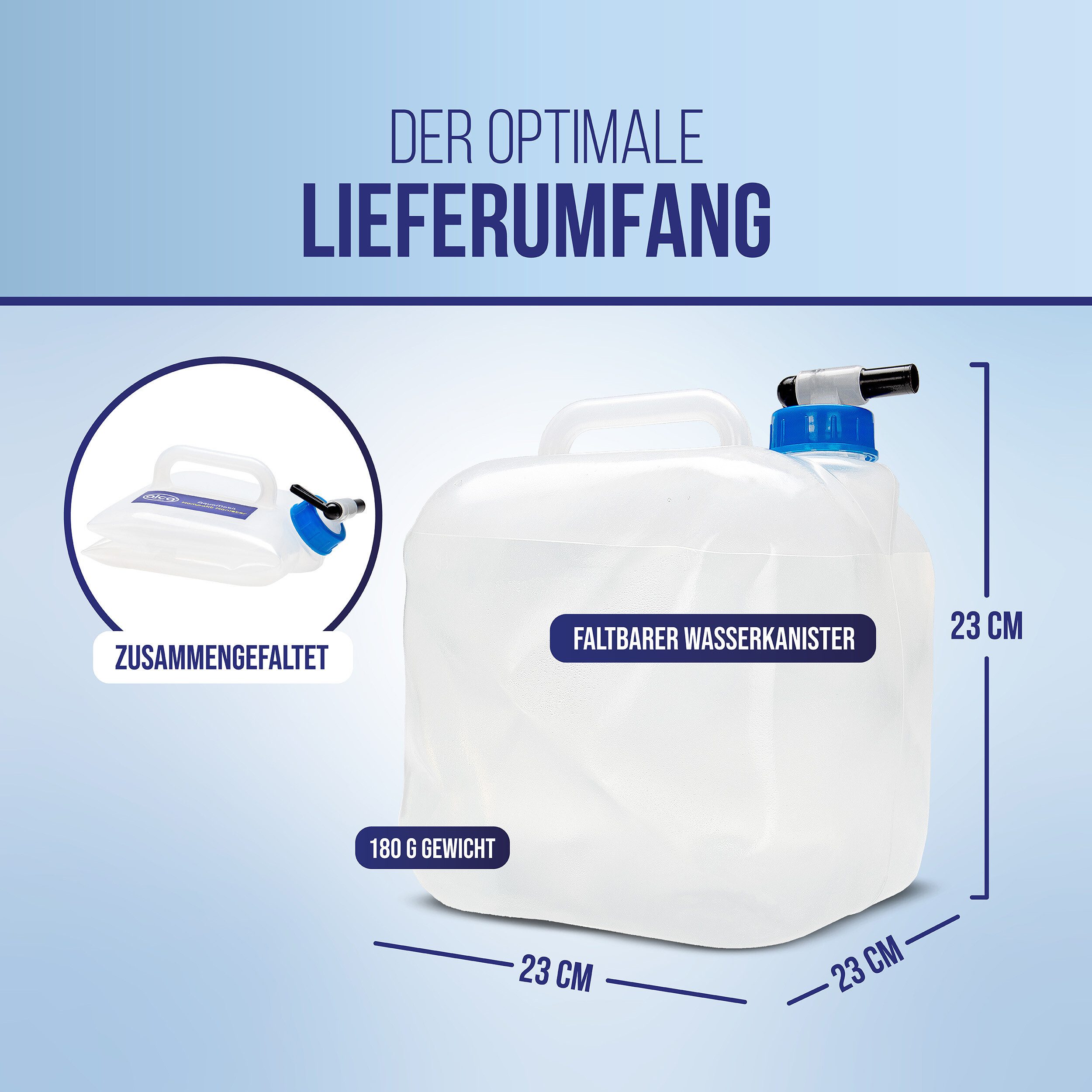 alca Wassertank Wasserkanister 10l Trinkwasserbehälter mit Ablasshahn BPA-frei (1 St)