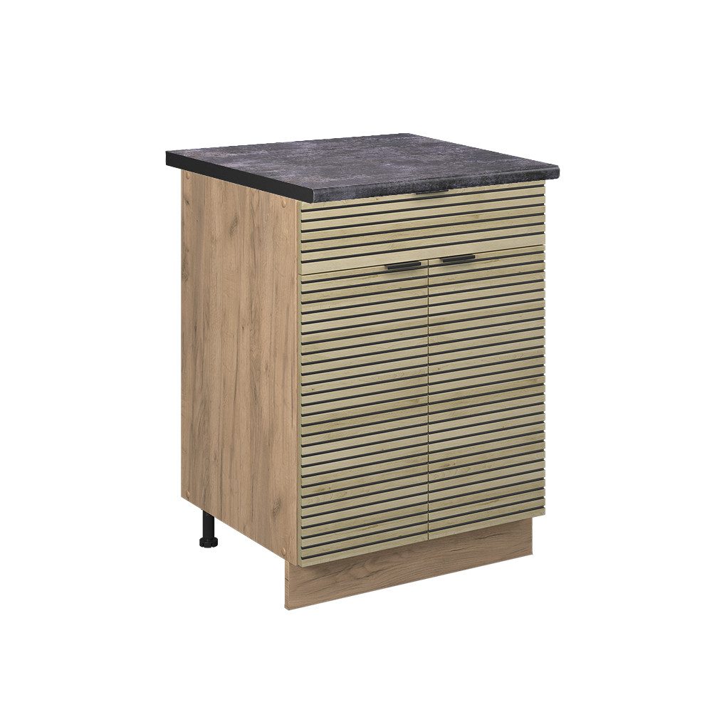 Vicco Unterschrank Fame-Line, Eiche Paneel/Goldkraft Eiche, günstig online kaufen