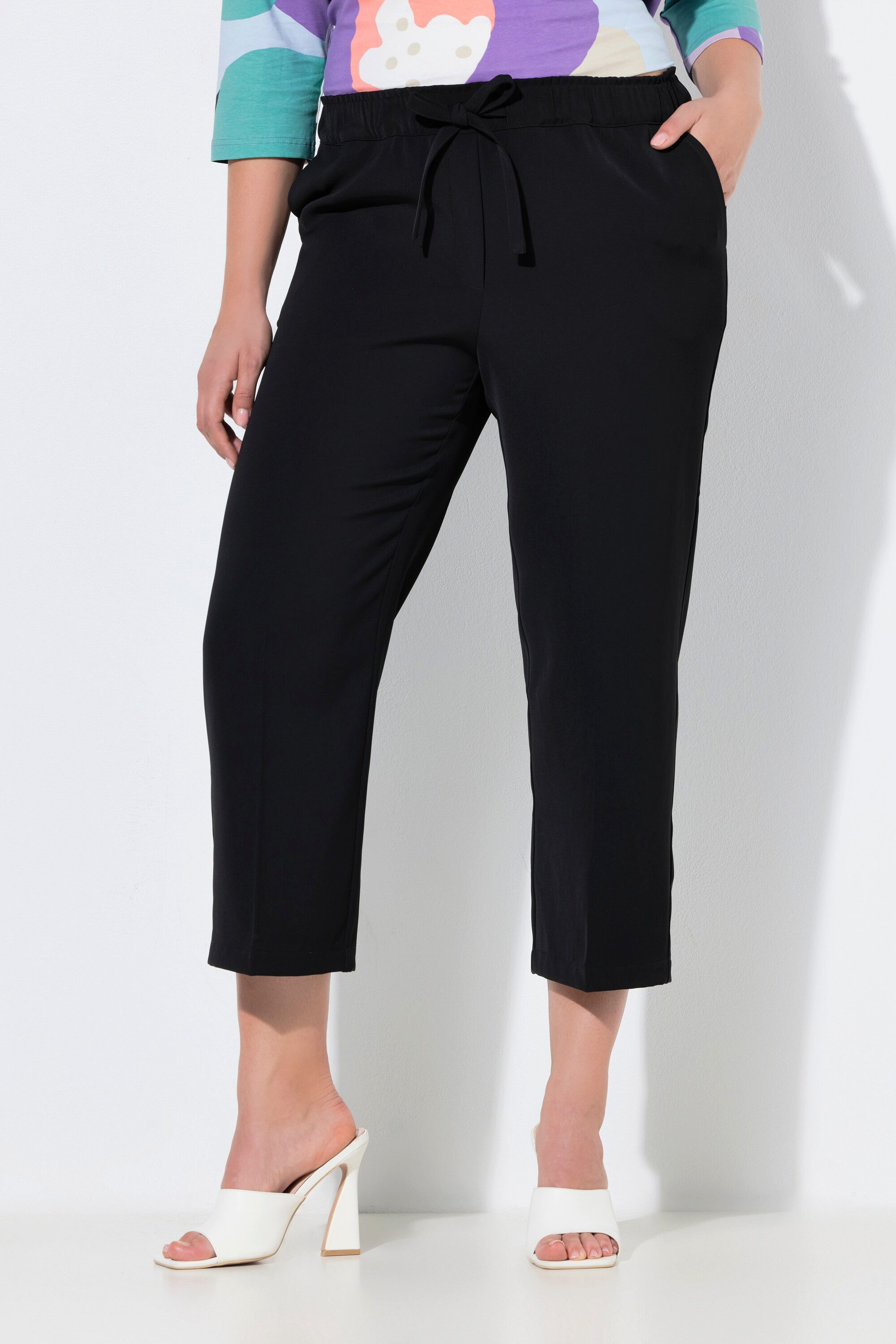 Ulla Popken Schlupfhose 7/8-Hose Bügelfalten Elastikbund günstig online kaufen