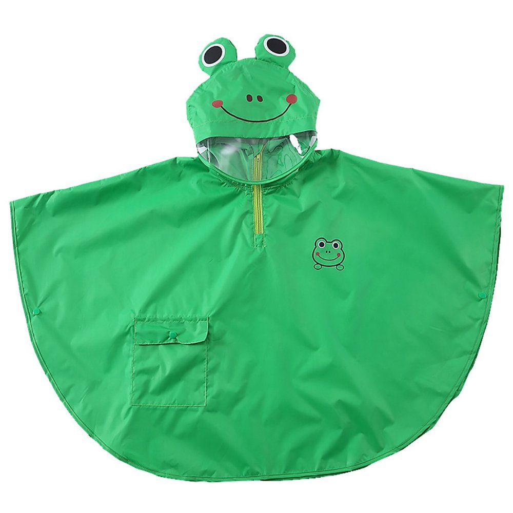 Grün(M) Wasserdicht winddicht Kinder GelldG Poncho Cape Regenmantel Regenjacke für Impermeable