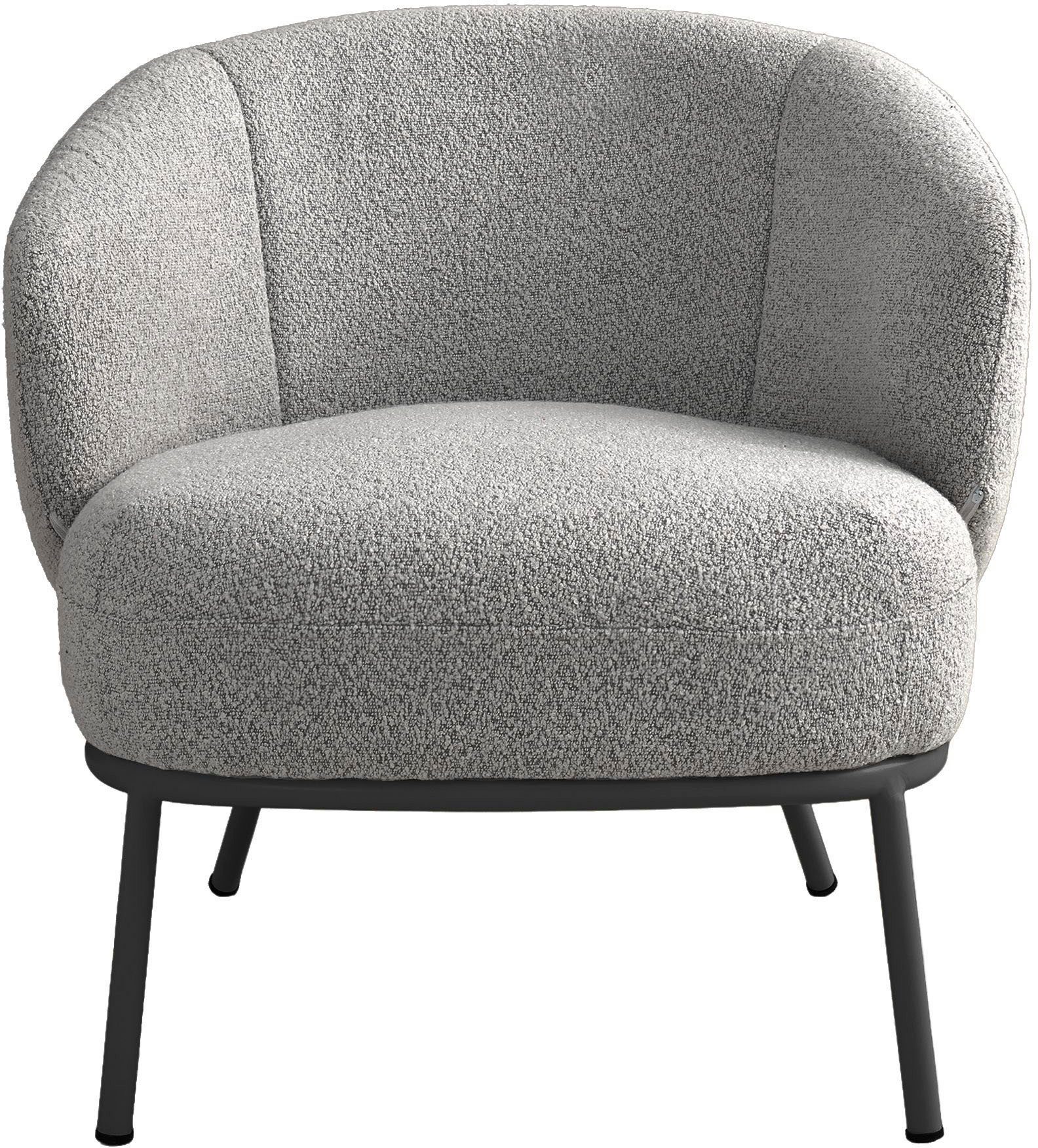 SCHÖNER WOHNEN-Kollektion Loungesessel SELVIK (1-St), mit Taschenfederkern, Bezug Bouclé, Untergestell pulverbeschichtet – Bild 4 von 5