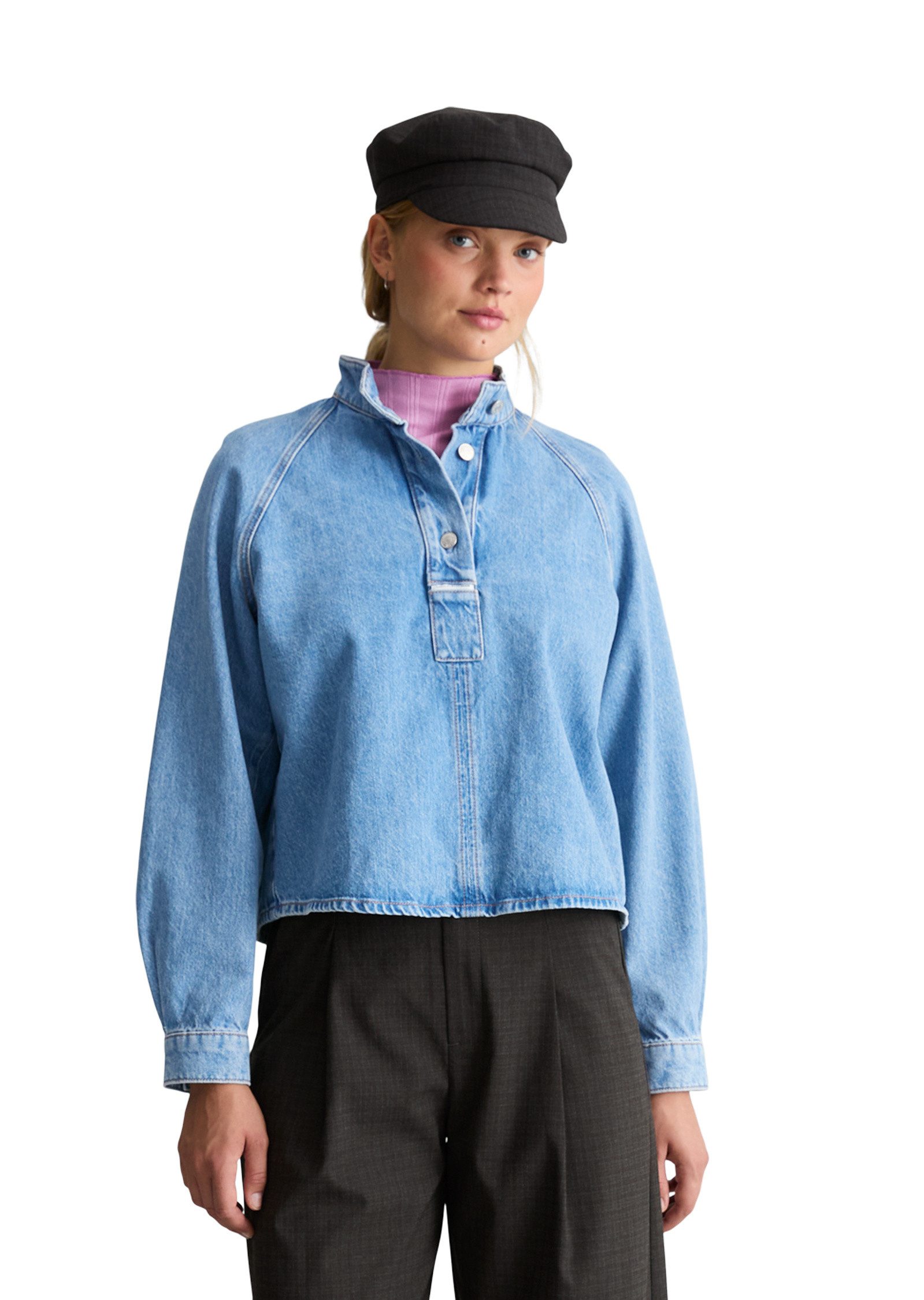 Marc O'Polo DENIM Jeansbluse aus reiner Bio-Baumwolle