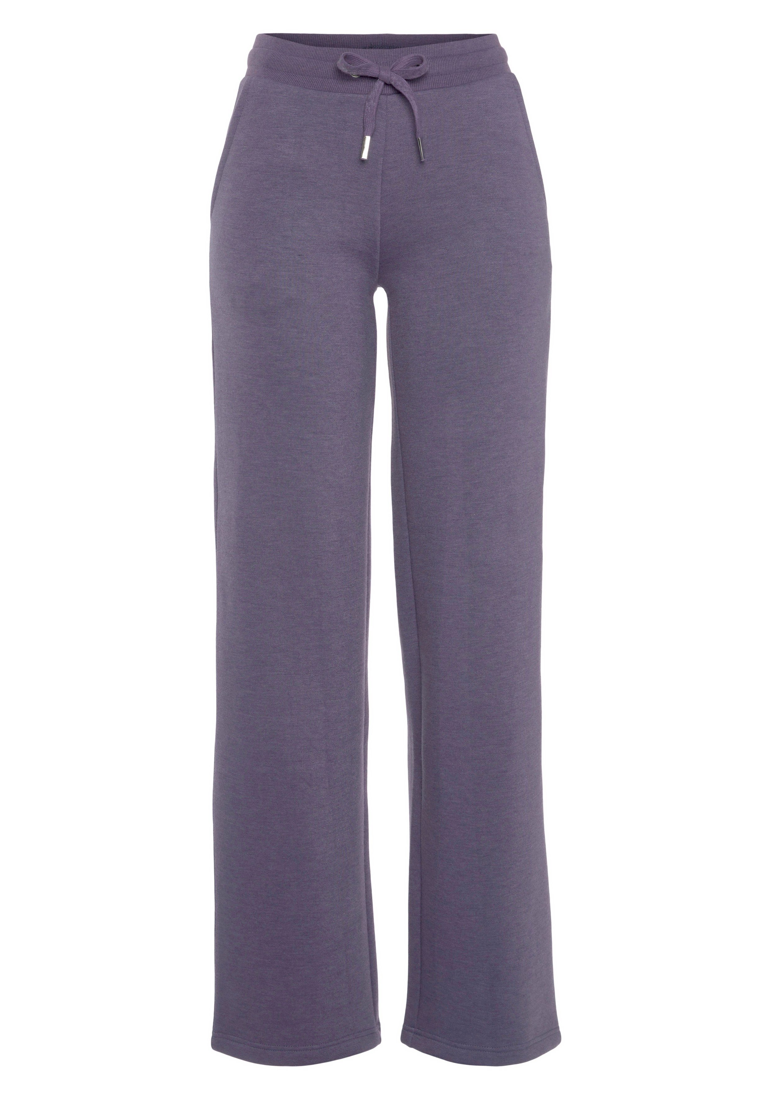 Vivance Relaxhose -Loungehose Bein mit weitem und lavendel aus Sweatqualität ultraweicher