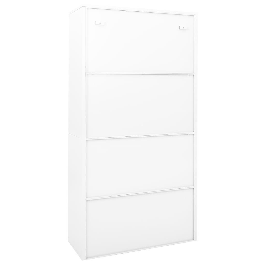 Weiß Büroschrank mit Fächerschrank Schiebetür Stahl (1-St) 90x40x180 cm vidaXL