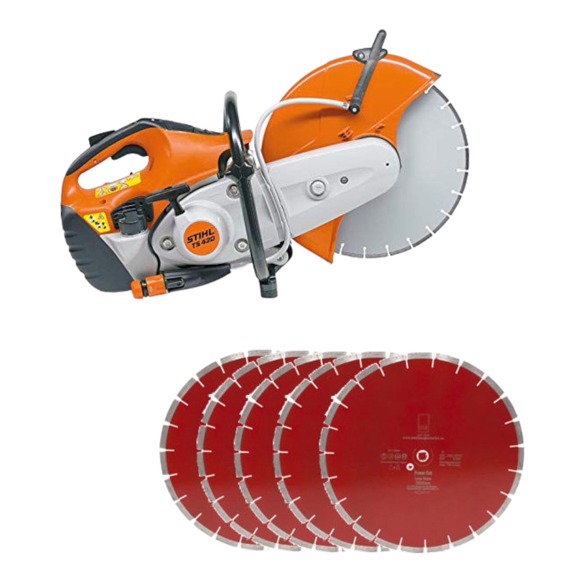 STIHL Trennschleifer Stihl TS 420 + 5x Power Cut Diamantscheiben 350mm
