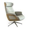 FLEXLUX Relaxsessel Relaxchairs Clement, Rücken- & Kopfteilverstellung, drehbar, Arml. Eiche, Fuß Alu, M