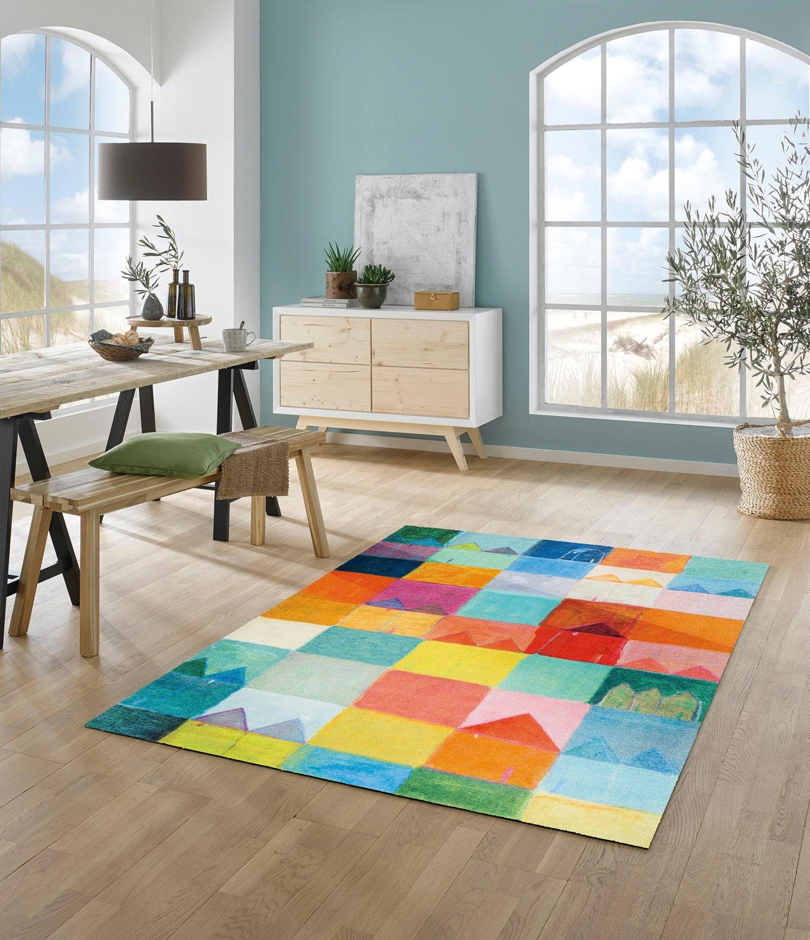 wash+dry by Kleen-Tex Teppich Sonnenstadt, rechteckig, Höhe: 9 mm, rutschhe günstig online kaufen