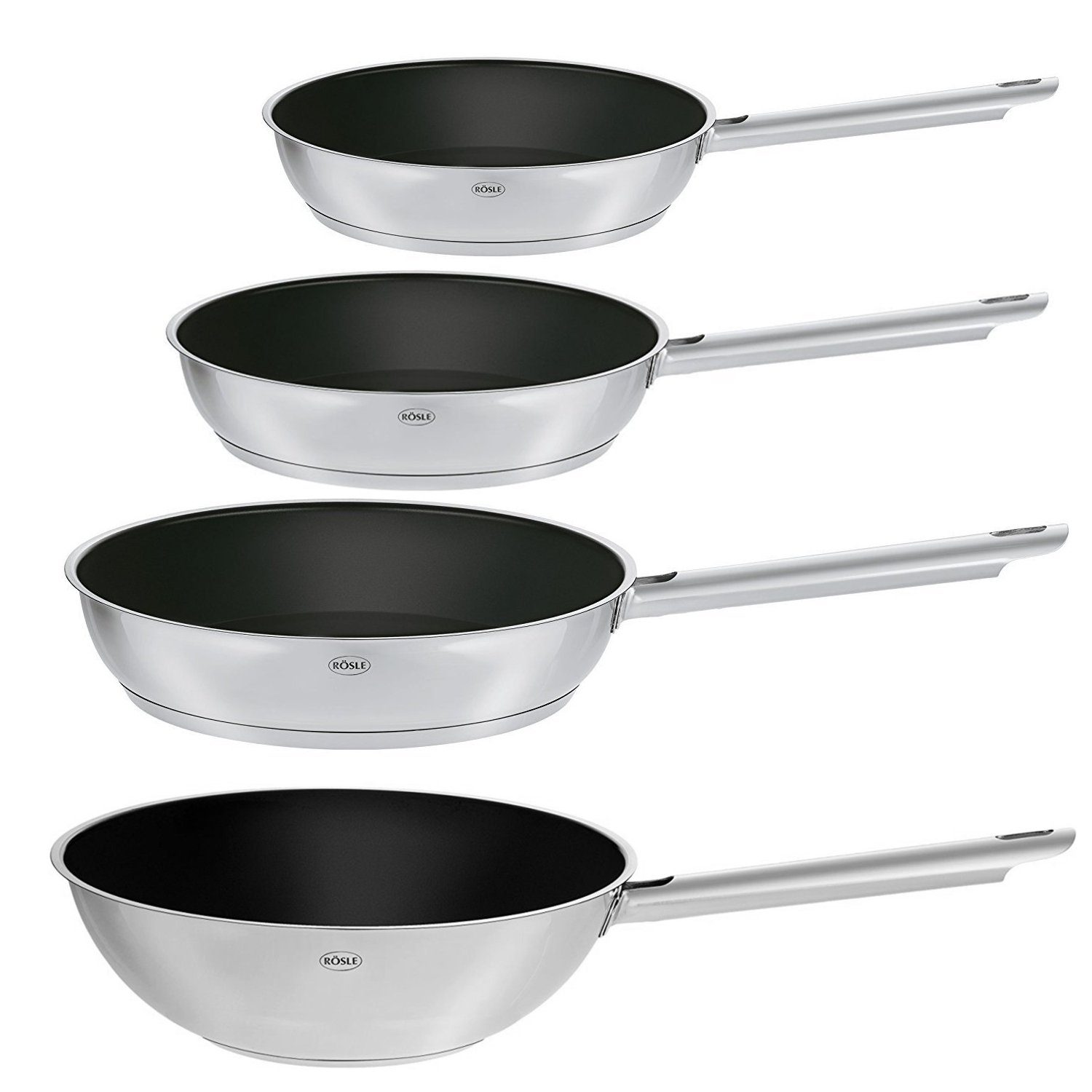 RÖSLE Bratpfanne RÖSLE 4 tlg Сковородиset Bratpfanne Elegance 20/24/28cm und Wokpfanne