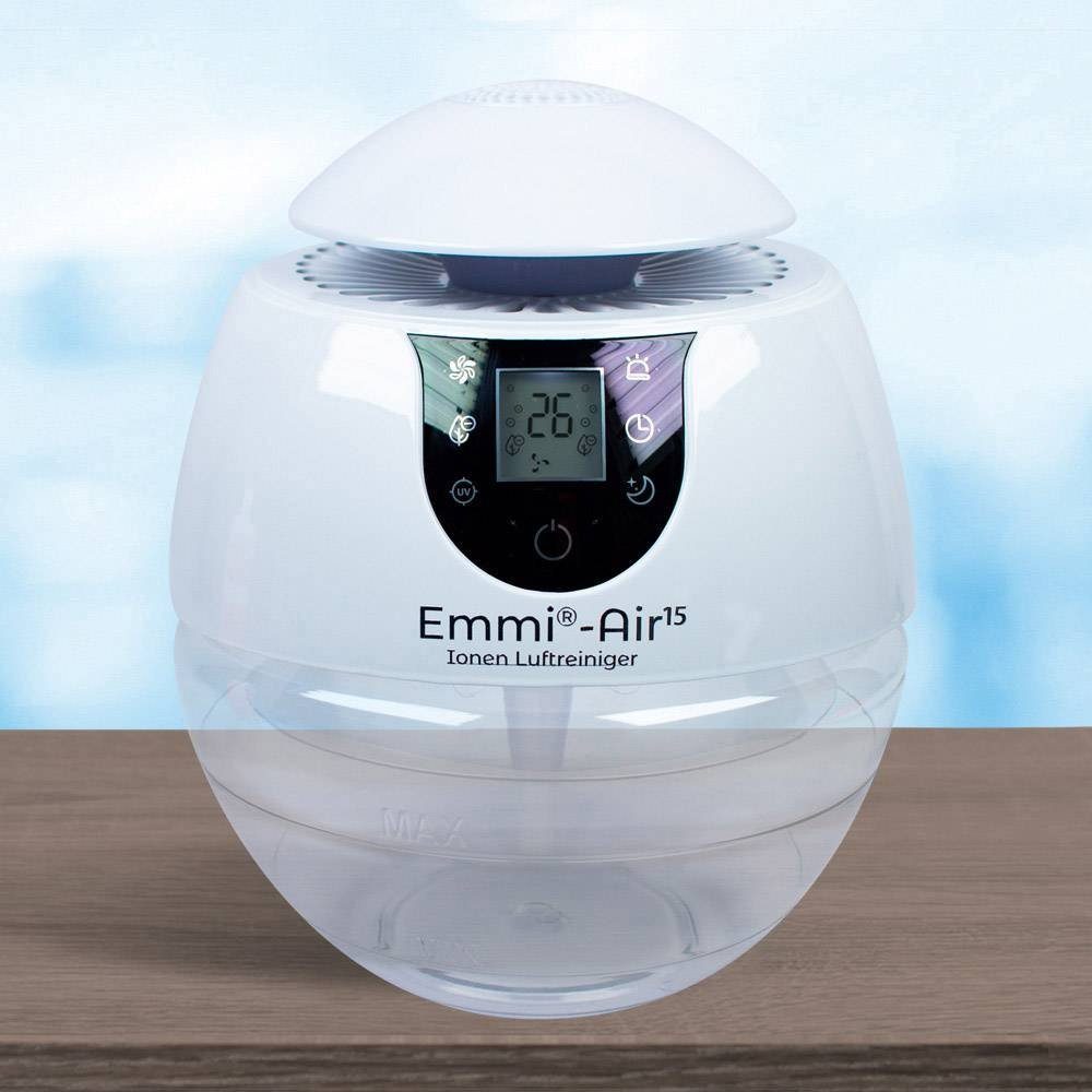 EmmiDent Diffuser Emmi®-Air Ionen Luftreiniger 60023, Integrierter Ionisator, LCD Anzeige, Touchscreen, Timer-Funktion