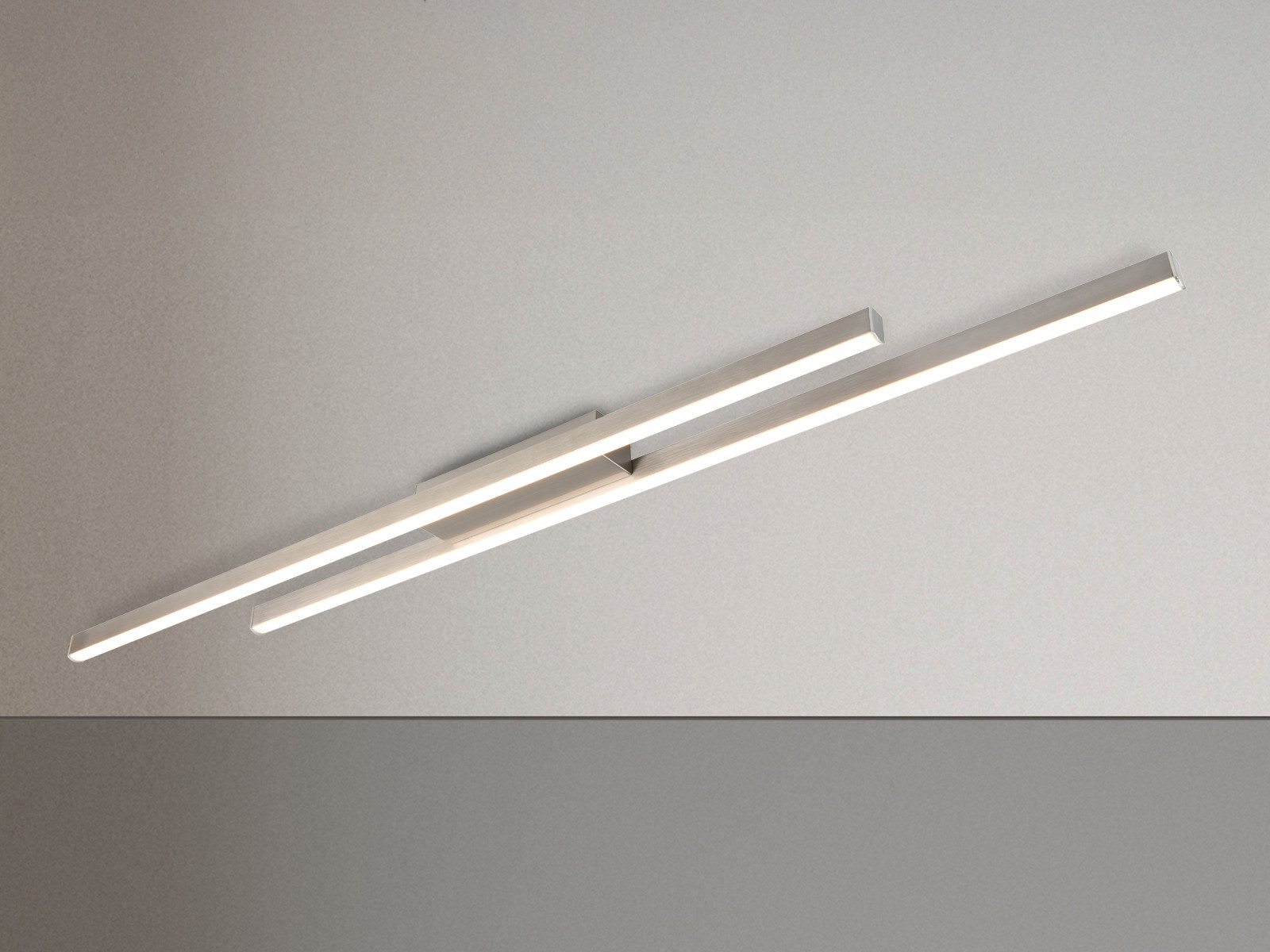 Reality Leuchten LED Deckenleuchte, LED fest integriert, Warmweiß, Große Wandleuchte innen, Flach, Schwrz Metall, 110cm lang