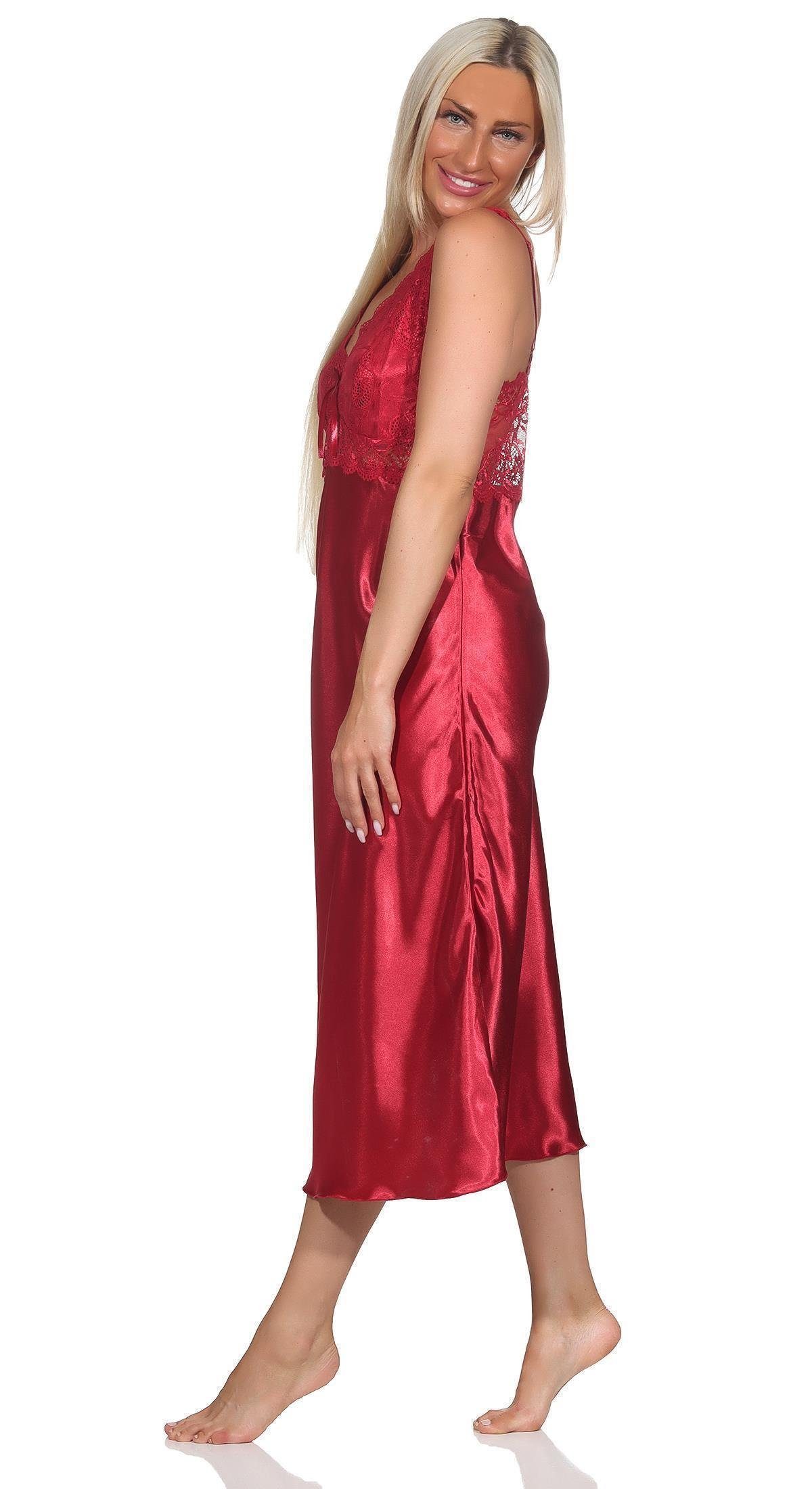EloModa Negligé Damen Negligé Satin Nachtkleid Reizwäsche mit Spitze; S M L XL 2XL (1-tlg)