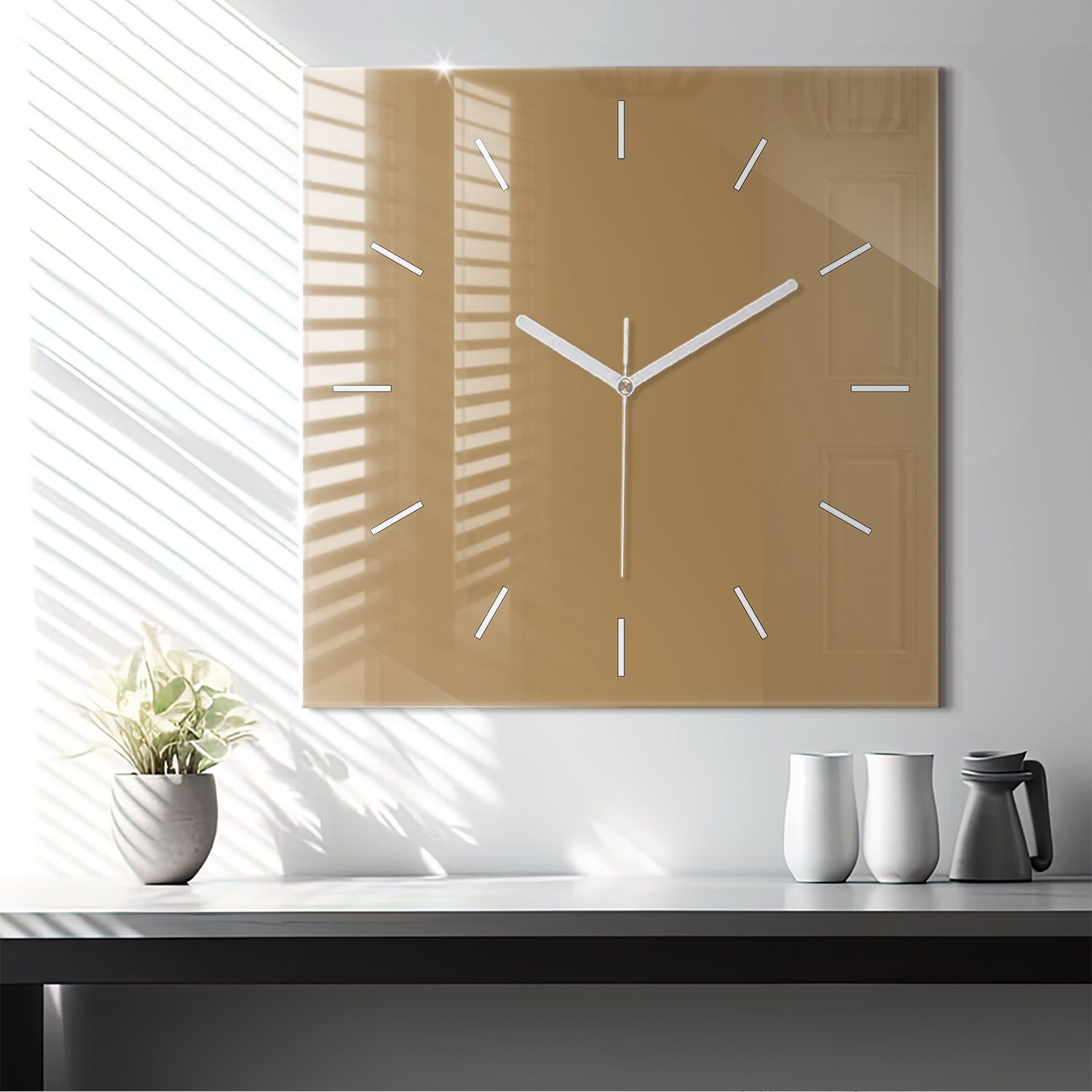 Tulup Wanduhr Wanduhr Modernistische Glaswanduhr 60x60cm günstig online kaufen