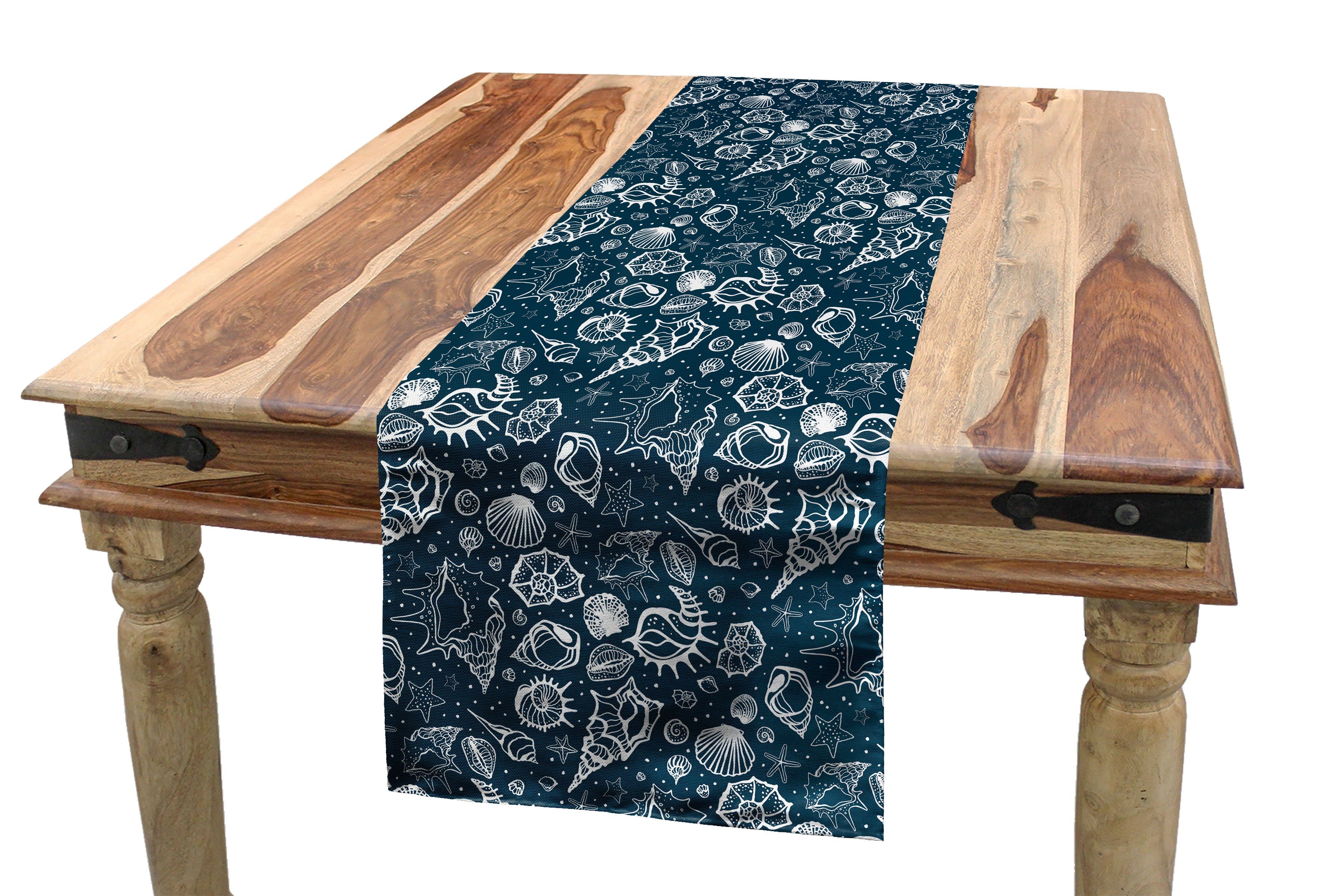 Kunst Küche Dekorativer weiß Blau Shells Rechteckiger Tischläufer Tischläufer, Sea und Abakuhaus Esszimmer