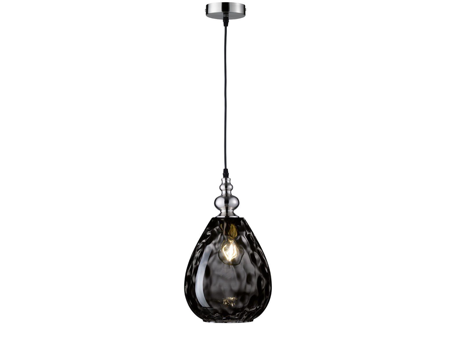 FISCHER & HONSEL LED Pendelleuchte, LED wechselbar, Warmweiß, Glaskugel Lampenschirm Rauchglas Designer-lampen über-n Esstisch Ø20cm