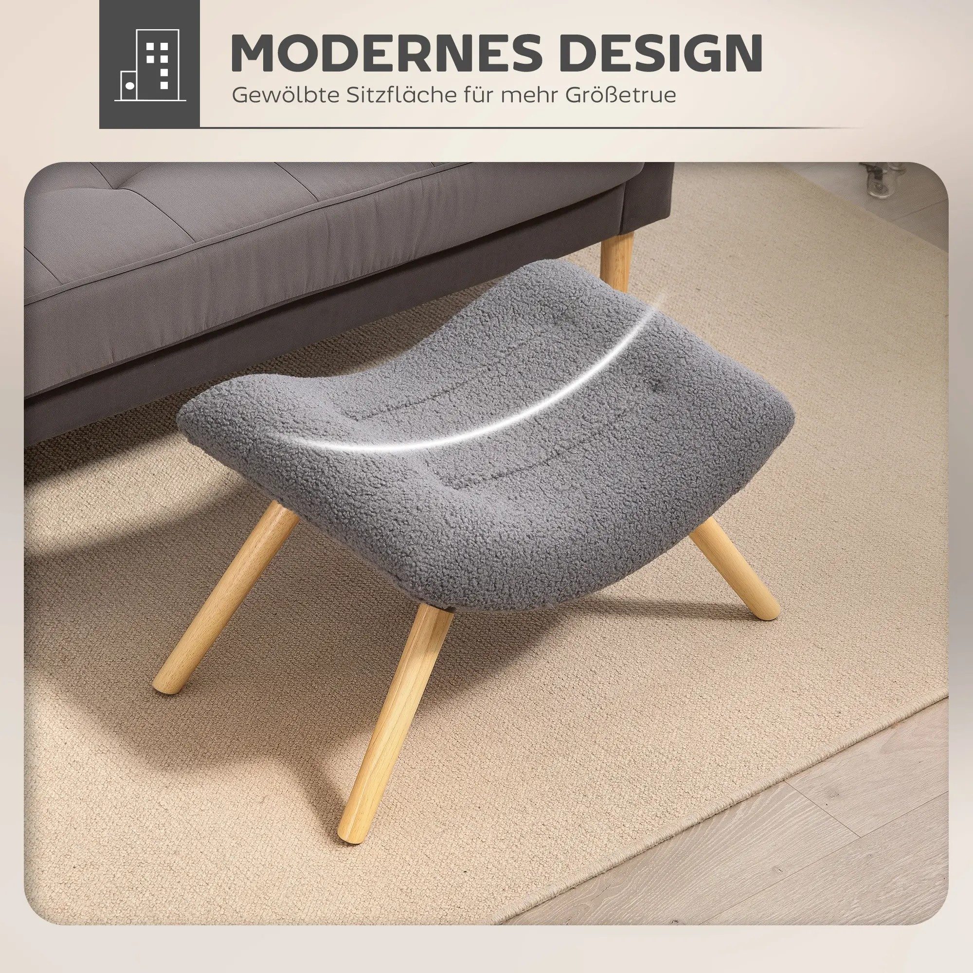 BlingBin Fußhocker Moderner Fußhocker mit Fleece-Bezug günstig online kaufen