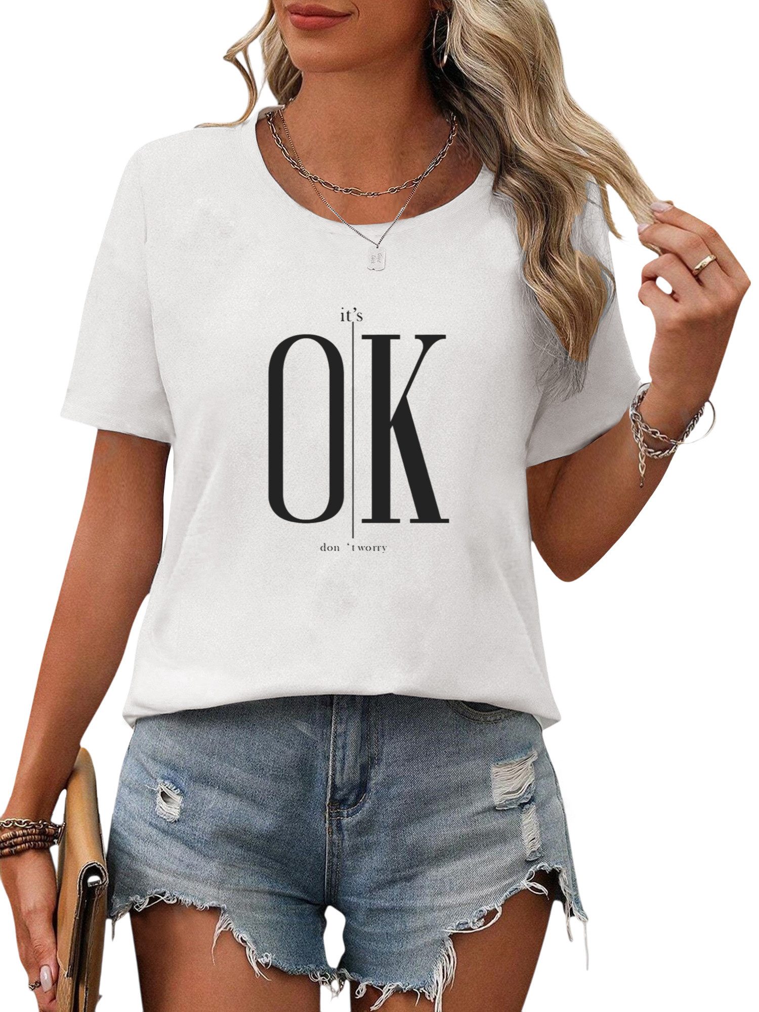 PYL Kurzarmshirt Damen Sommer Casual T-Shirt günstig online kaufen