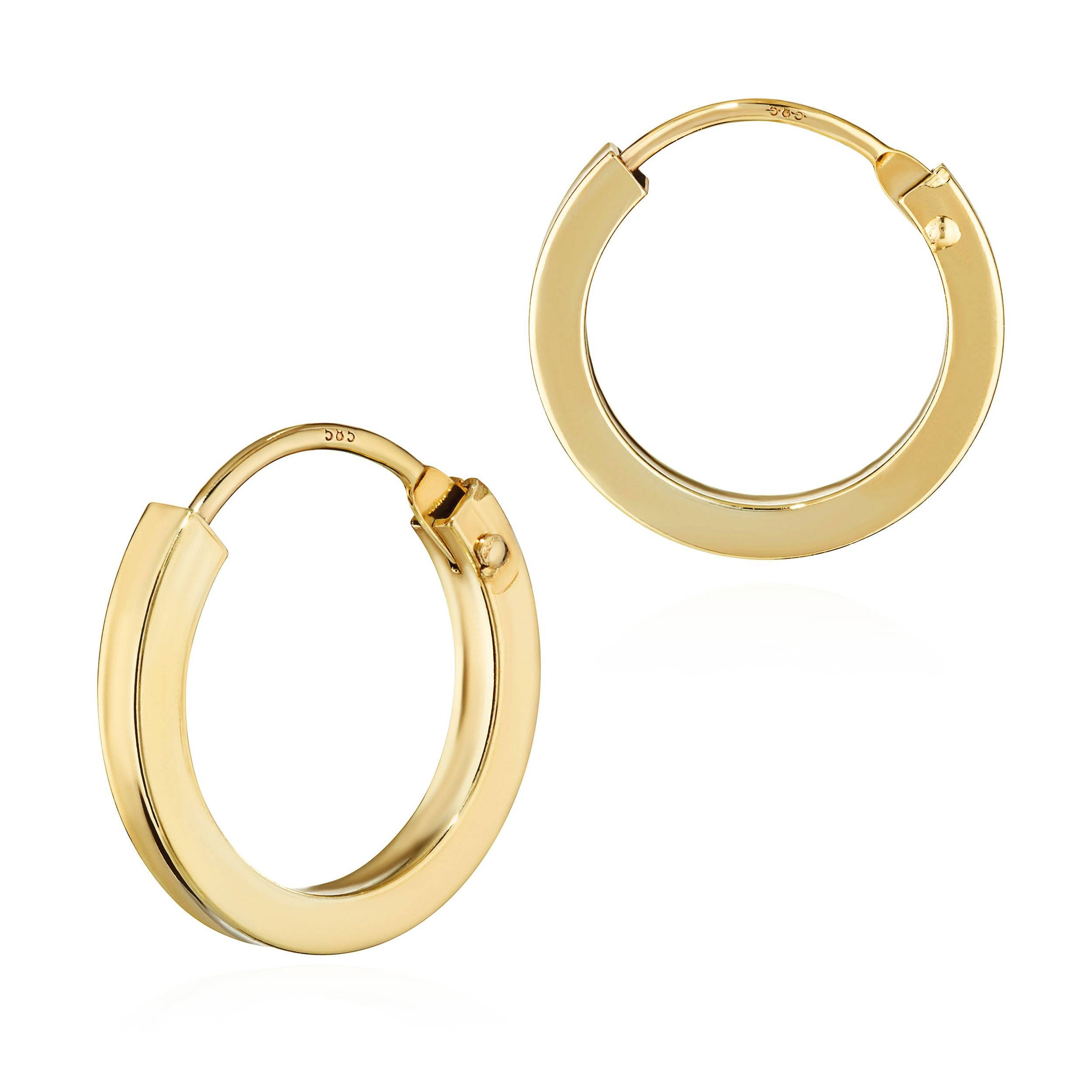 NKlaus Paar Creolen Paar 585 Gelb Gold Creole Ohrringe Ohrschmuck Flac günstig online kaufen