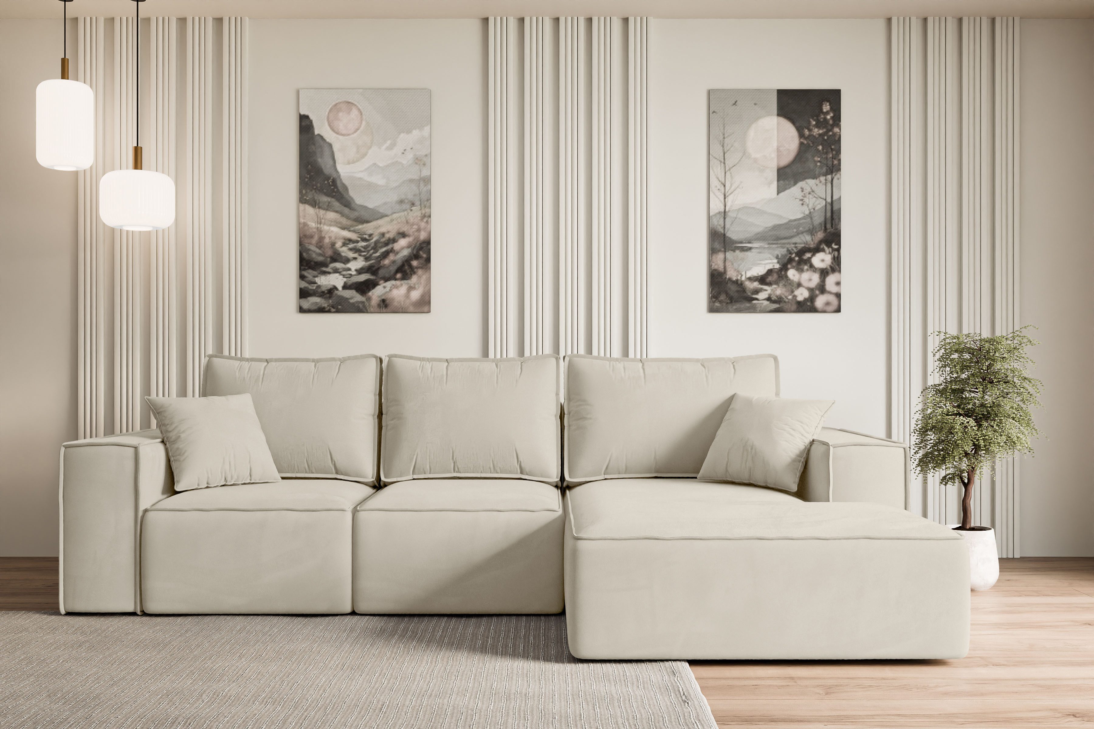 ALTDECOR Ecksofa SERRA-L-S, Couch mit Schlaffunktion, Wohnzimmer - Wohnlandschaft, Corner Sofa Bett Eckcouch Couch L-Form Schlafcouch Ausziehbar