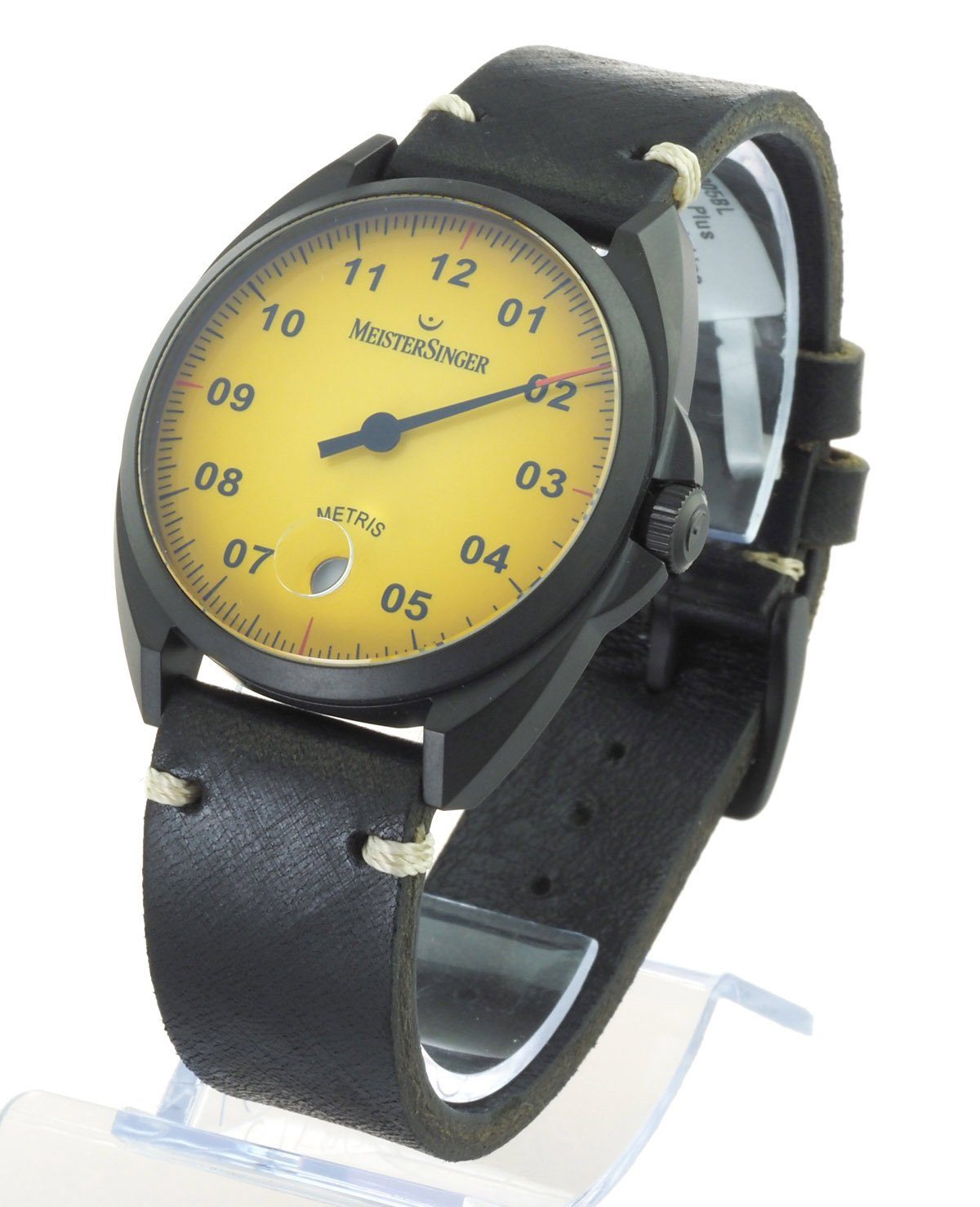 Meistersinger Automatikuhr Swiss Made Metris Black Line 38 mm ME905BL Herren Uhr Automatik, Einzeiger Uhr