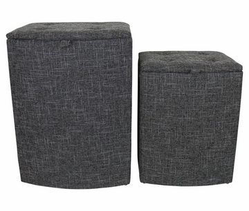 Home-trends24.de Wäschekorb Wäschekorb Wäschetruhe Wäschesammler Korb Truhe Grau 2er Set (2 St)