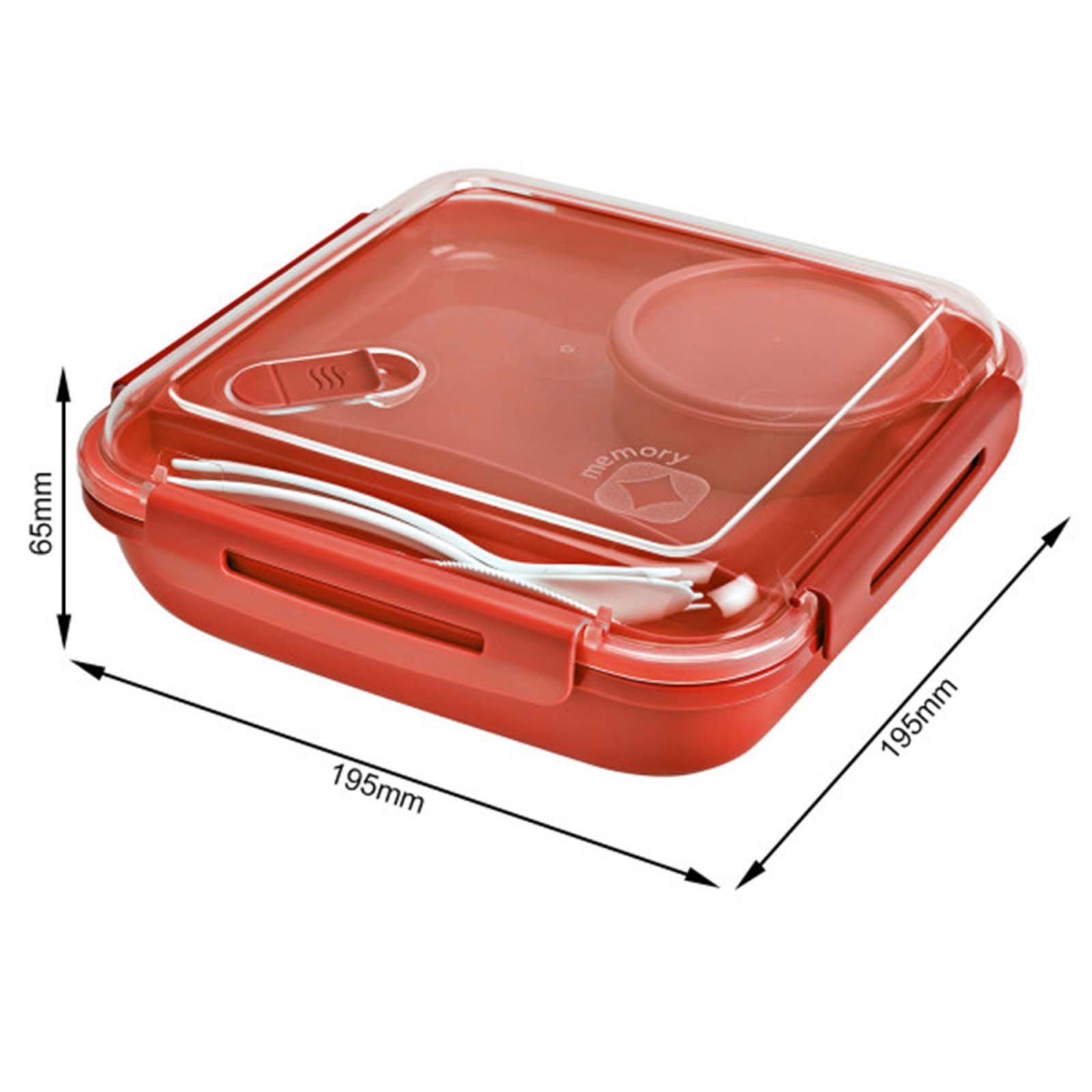 (Lunchset, und Memory Kunststoff Lunchbox 2er-Set) 1.1l ROTHO mit Vorratsdose 2er-Set Behälter, Besteck (PP) separatem BPA-frei,