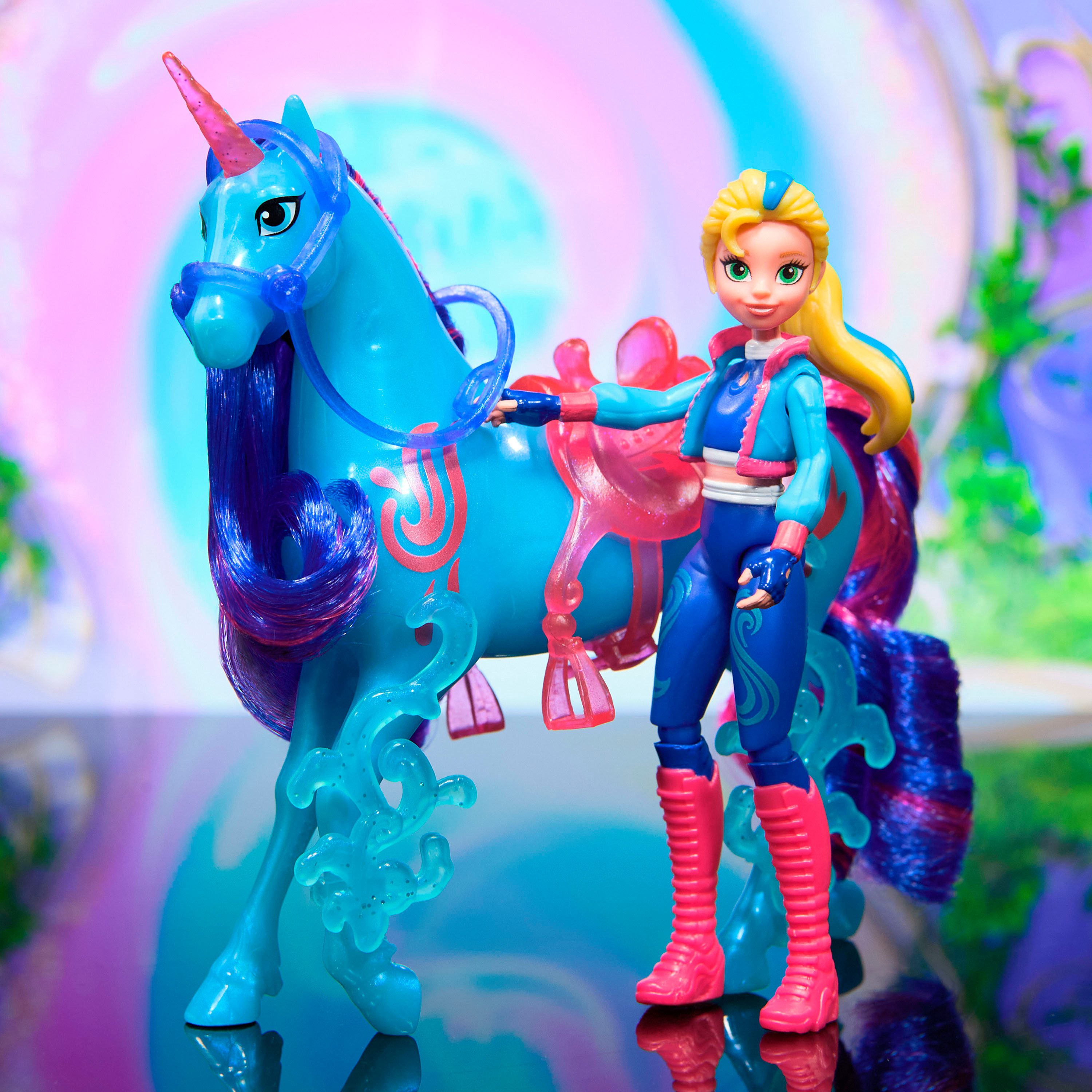 Spin Master Anziehpuppe Unicorn Academy - Isabel & Einhorn River, mit echter Mähne