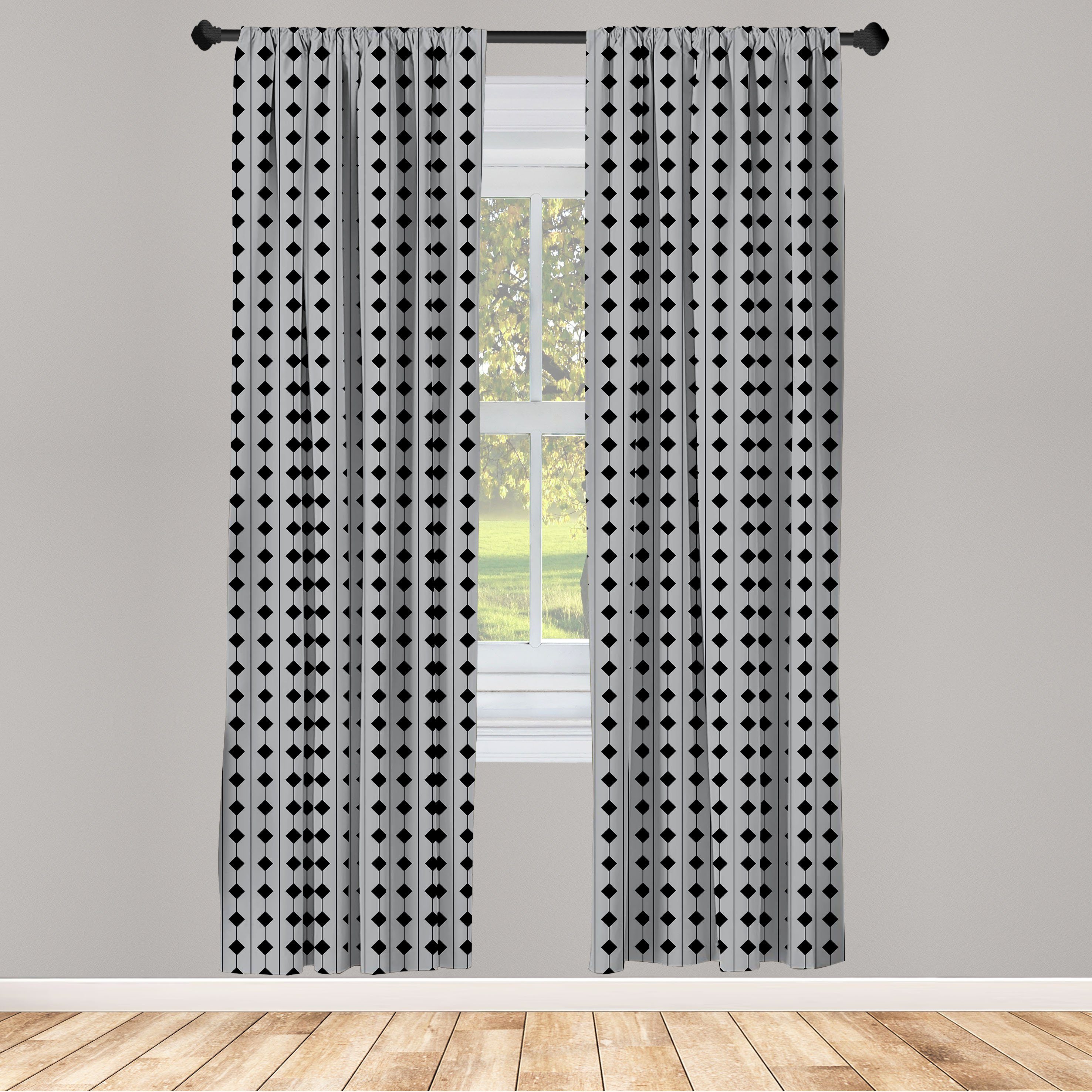 Gardine Vorhang für Stripes grau Dekor, Wohnzimmer Schlafzimmer Geometric Abakuhaus, Microfaser, und Square