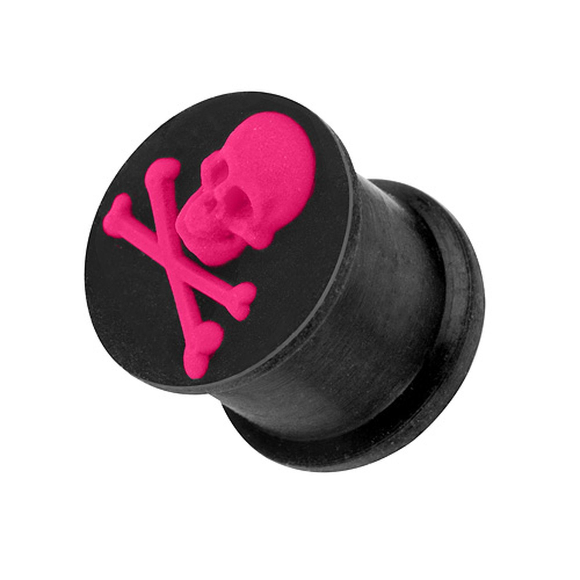 Ohr Totenkopf Pink Piercing Ohrpiercing 3D Totenkopf, Piercing Silikon Ohrpiercing Flesh mit Tunnel Taffstyle Plug mit Silikon 3D Plug Ohr