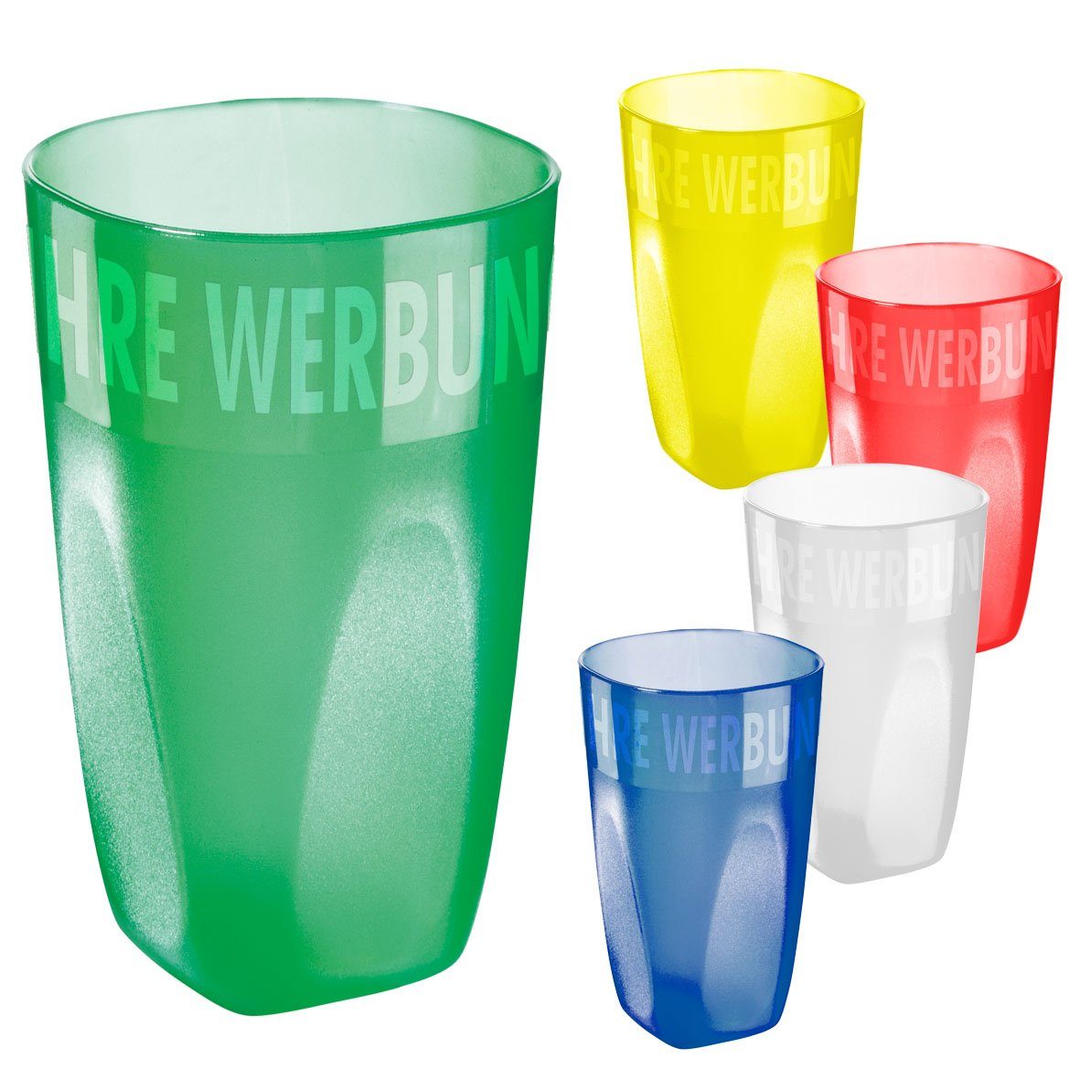 Trinkbecher PP l, 1) "Maxi mehrweg.pro (Sparset, Kunststoff, 0,4 trend-grün Cup" Mehrwegbecher 1-tlg.,