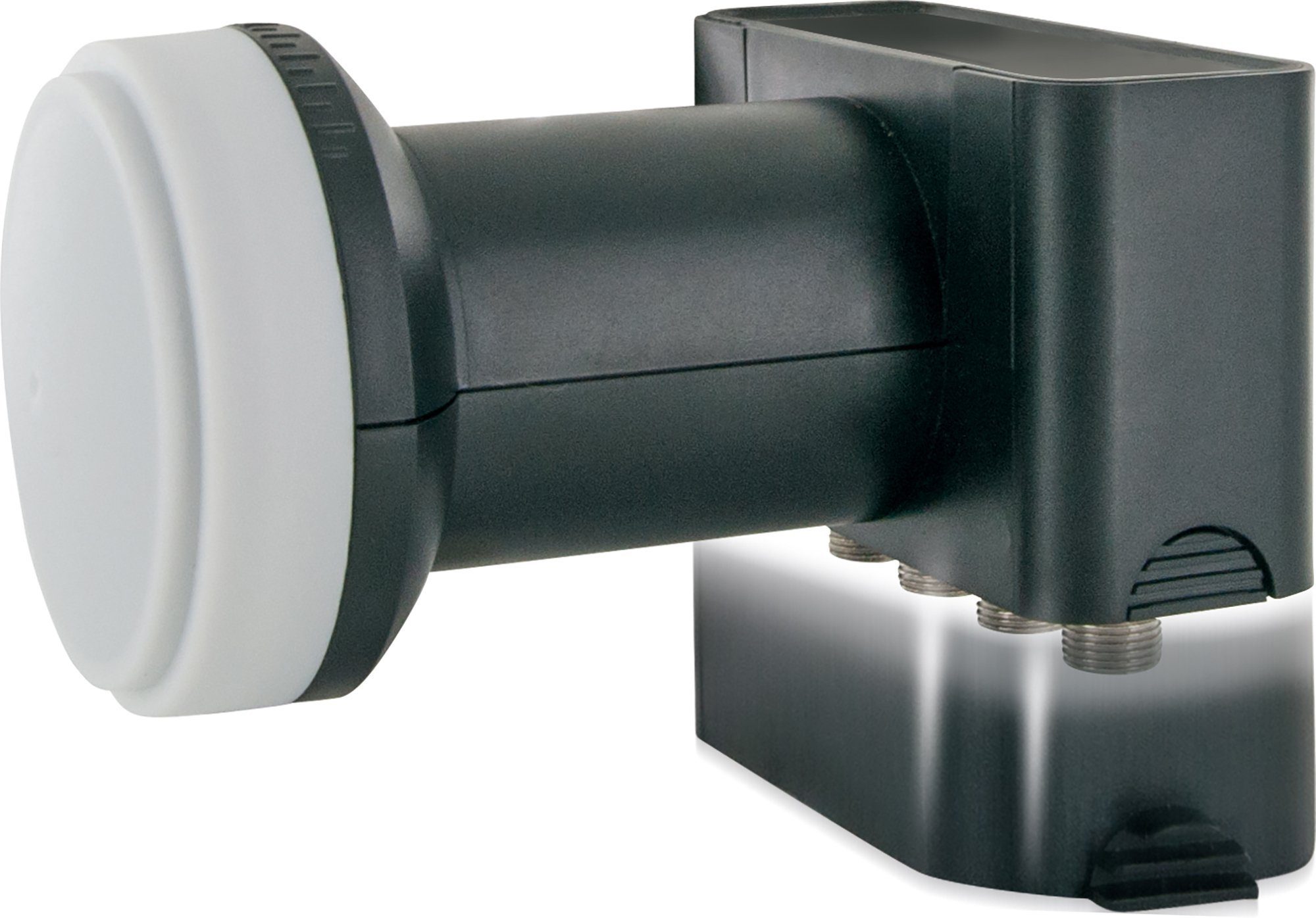 Schwaiger 714296 Universal-Quad-LNB (für 4 Teilnehmer, herausziehbare Wetterschutzabdeckung, hellgrau)