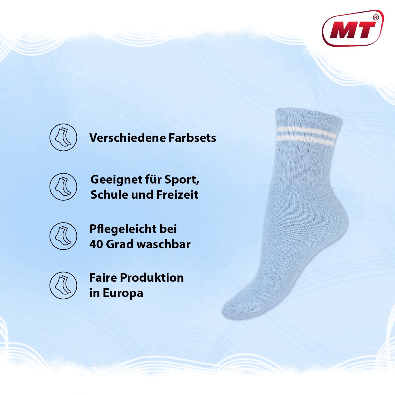 MT Tennissocken Kinder Freizeit Socken (5/10 Paar) Tennissocken Mädchen & Jungen (5-Paar)