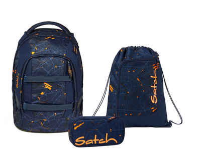 Satch Schulranzen Schulrucksack-Set PACK Urban Journey 3-teilig (3-teilig), ergonomisch, ab 5. Klasse, Körpergrößen anpassbar