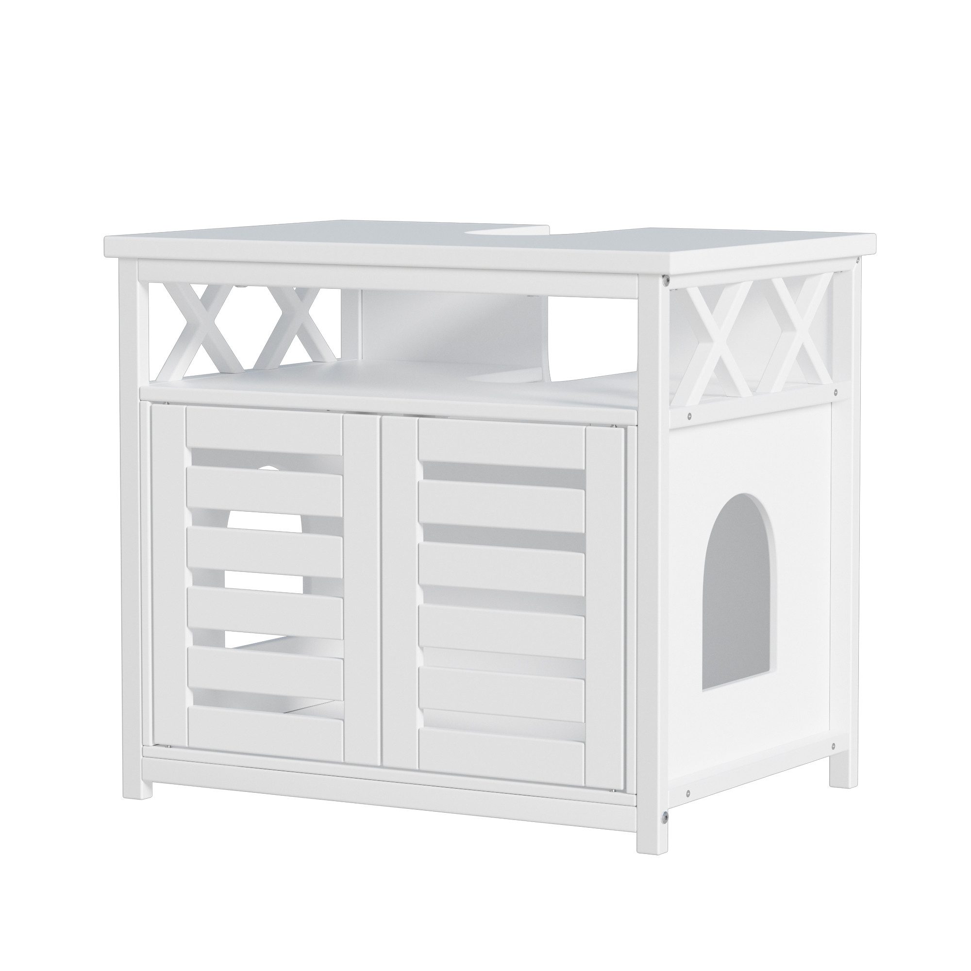 TWSOUL Waschbeckenunterschrank Unterschrank Katzentoilette Badschrank mit 2 günstig online kaufen