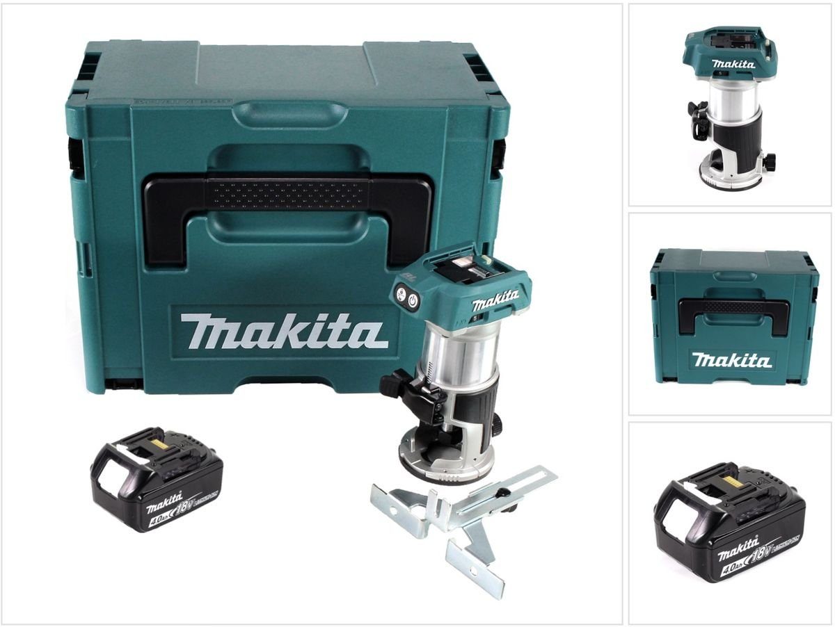 Makita Oberfräse DRT 50 M1J Akku Multifunktionsfräse brushless 18V + 1x Akku 4,0 Ah im