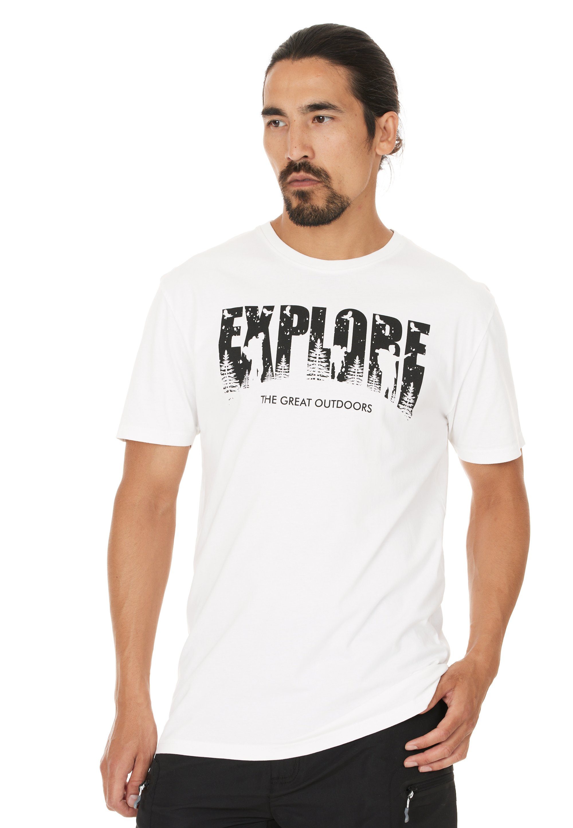 WHISTLER T-Shirt Explorer (1-tlg) mit coolem Aufdruck weiß