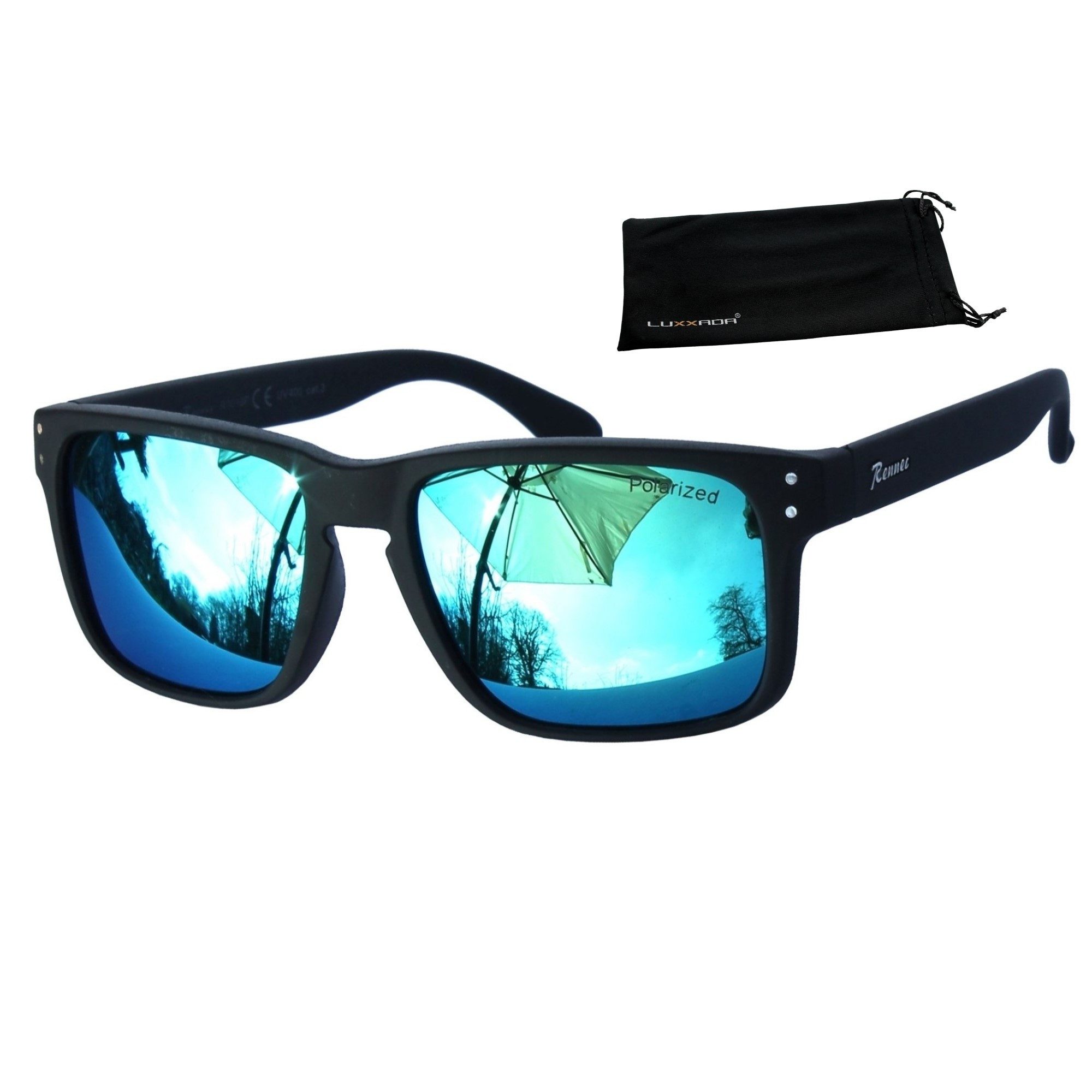 Rennec Sonnenbrille (Herren Markenbrille mit Brillenbeutel) Gläser Polarisi günstig online kaufen