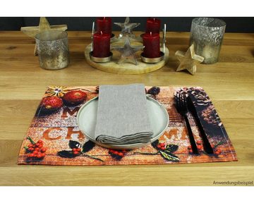 Platzset, Tischset Platzset Stoff CLOTH Weihnachten MERRY CHRISTMAS, matches21 HOME & HOBBY, (1-St)