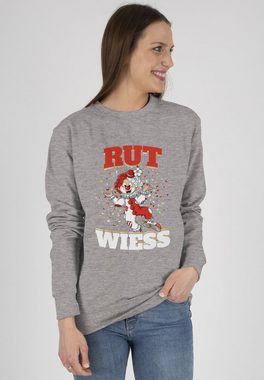 Shirtracer Sweatshirt Rut un Wiess Clown Karneval Köln Rot Weiss (1-tlg) Karneval & Fasching