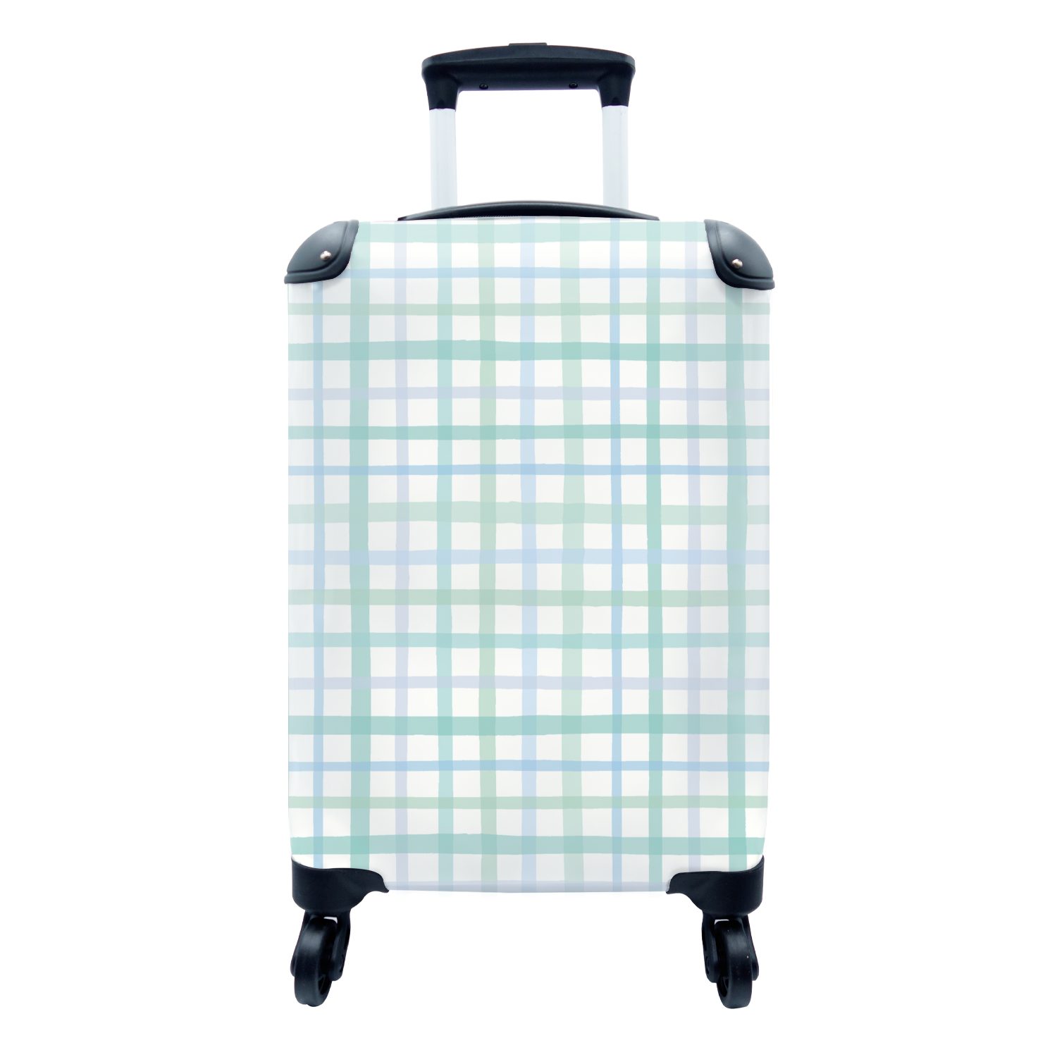 MuchoWow rollen, Reisetasche für - Ferien, Handgepäckkoffer mit Handgepäck Trolley, Reisekoffer Rollen, Muster Blau, - Pastell 4