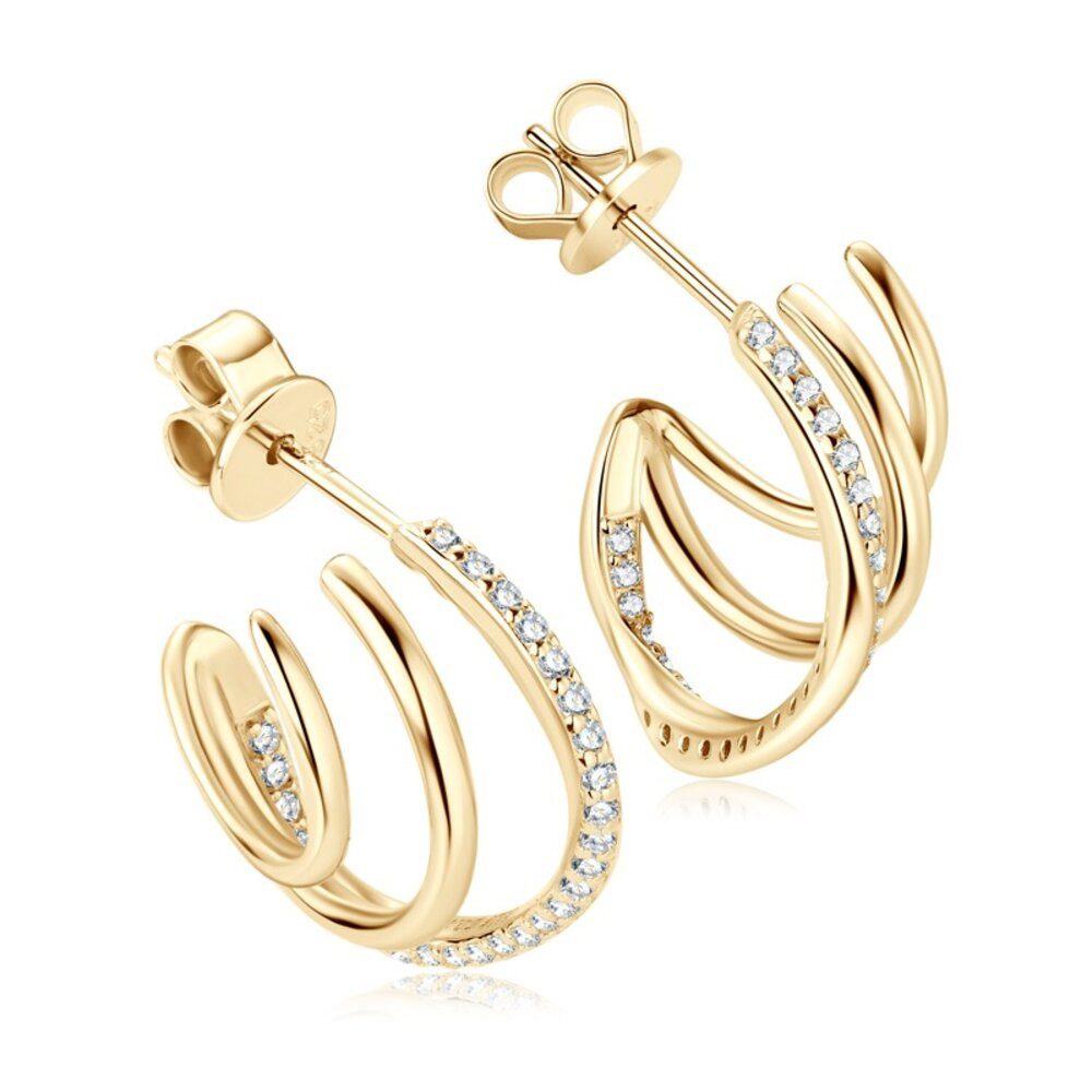 ROUGEMONT Creolen-Set Funkelnde Moissanit Damen Creolen Ohrringe 925 Silber günstig online kaufen