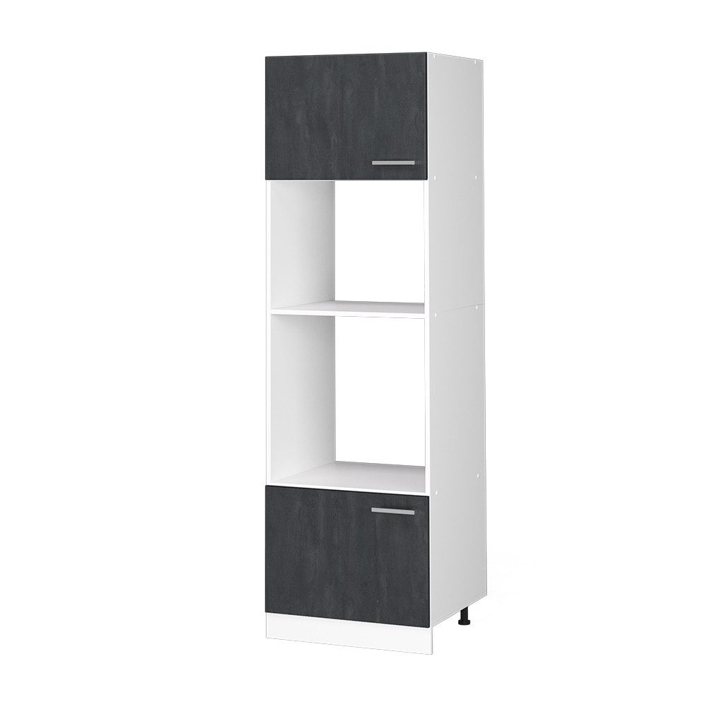 Vicco Mikrowellenumbauschrank R-Line, Schwarz Beton/Weiß günstig online kaufen