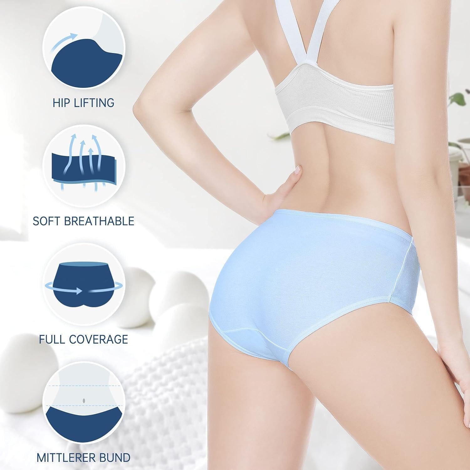 LuxusKollektion Slip Unterhosen Damen 6er Pack Baumwolle Slips Mitt. Taille