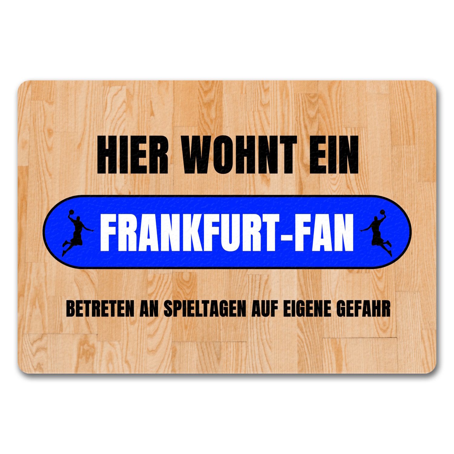 Fußmatte Hier wohnt ein Frankfurt Fan Fußmatte in 35x50 cm ohne Rand mit Motiv